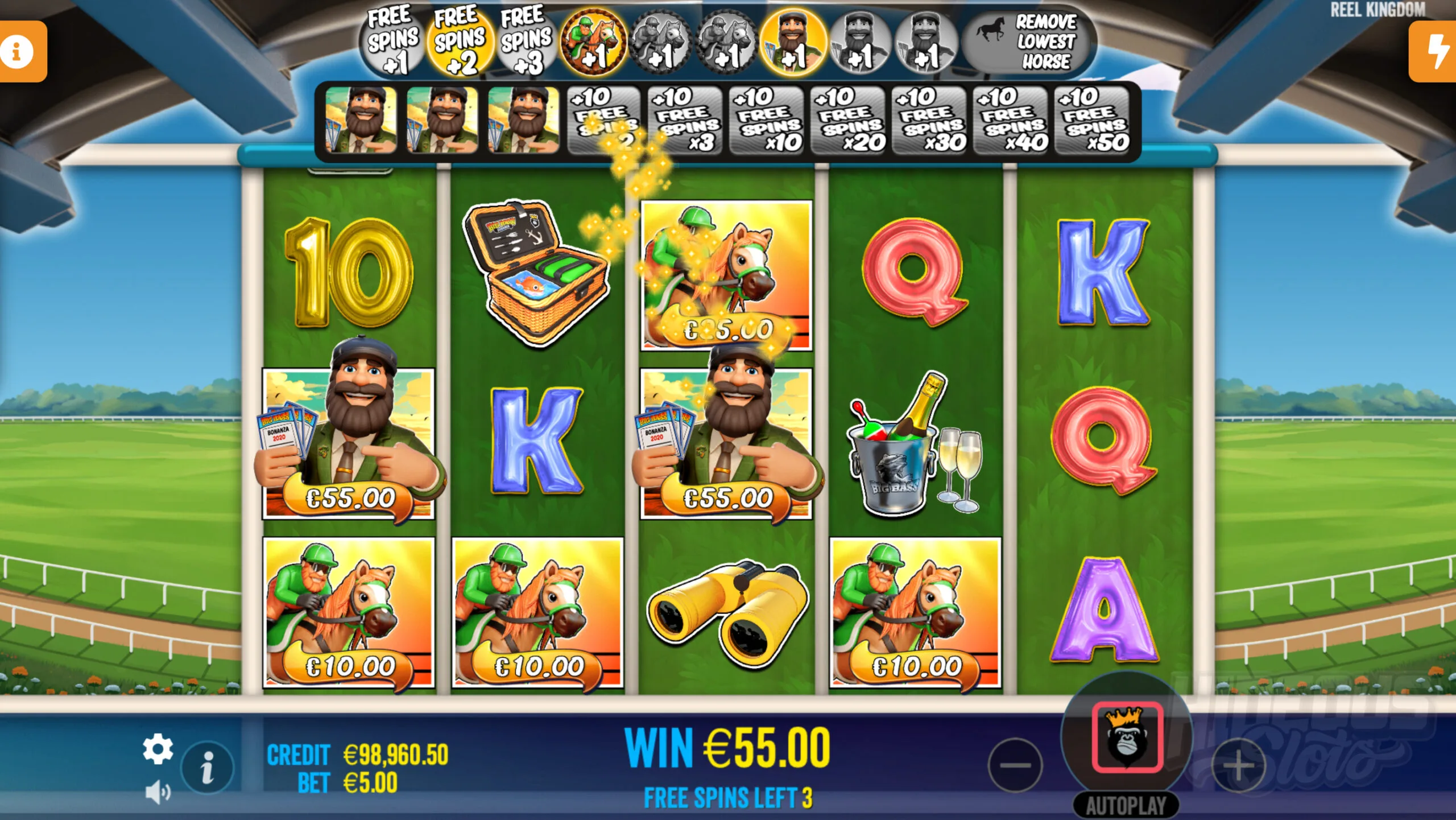 All Man Wild Symbols are Collected and Added to the Meter at the Top of the Reels During Free Spins