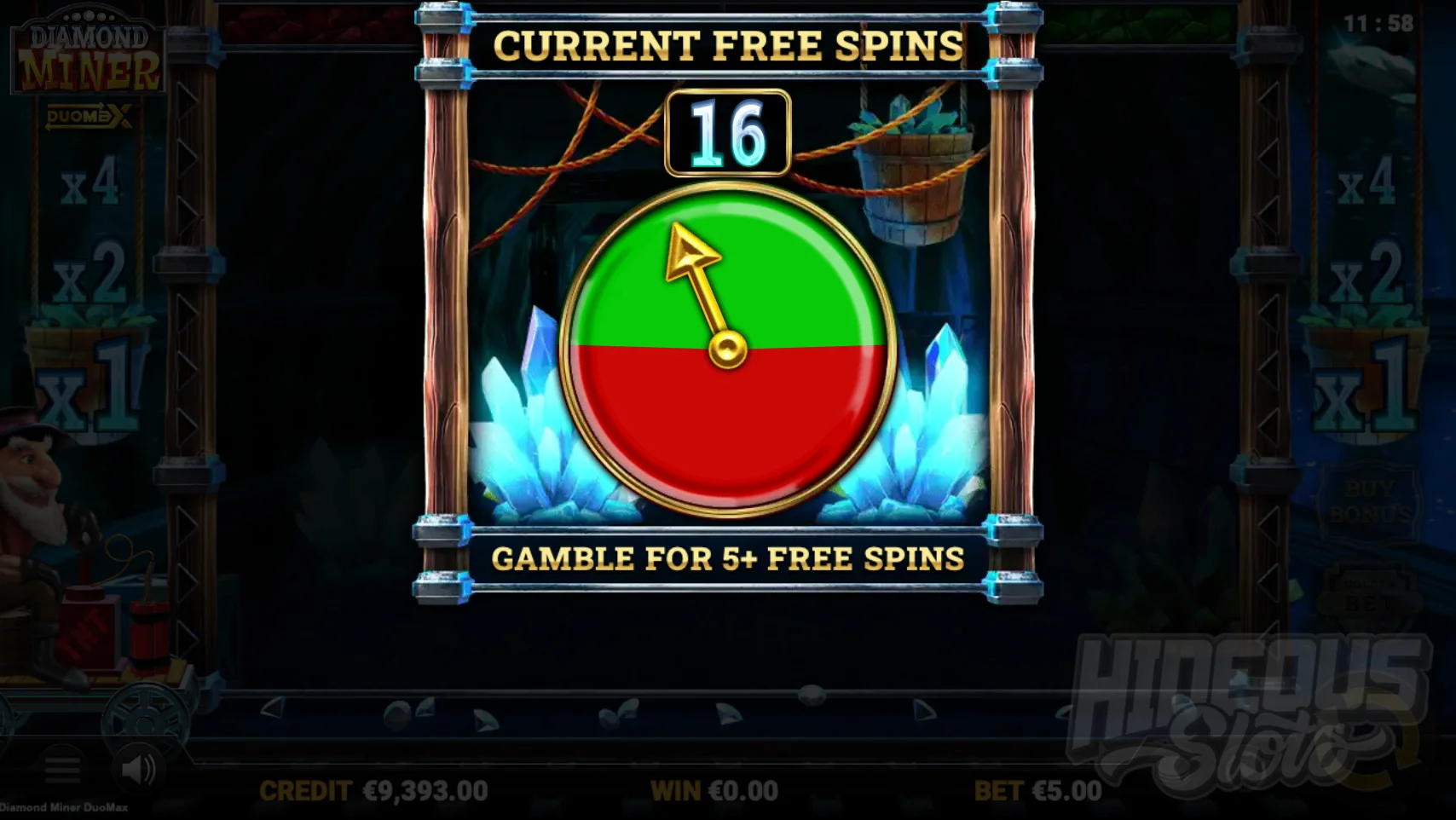 Players Can Use the Free Spins Gamble to Gamble up to 16 Spins