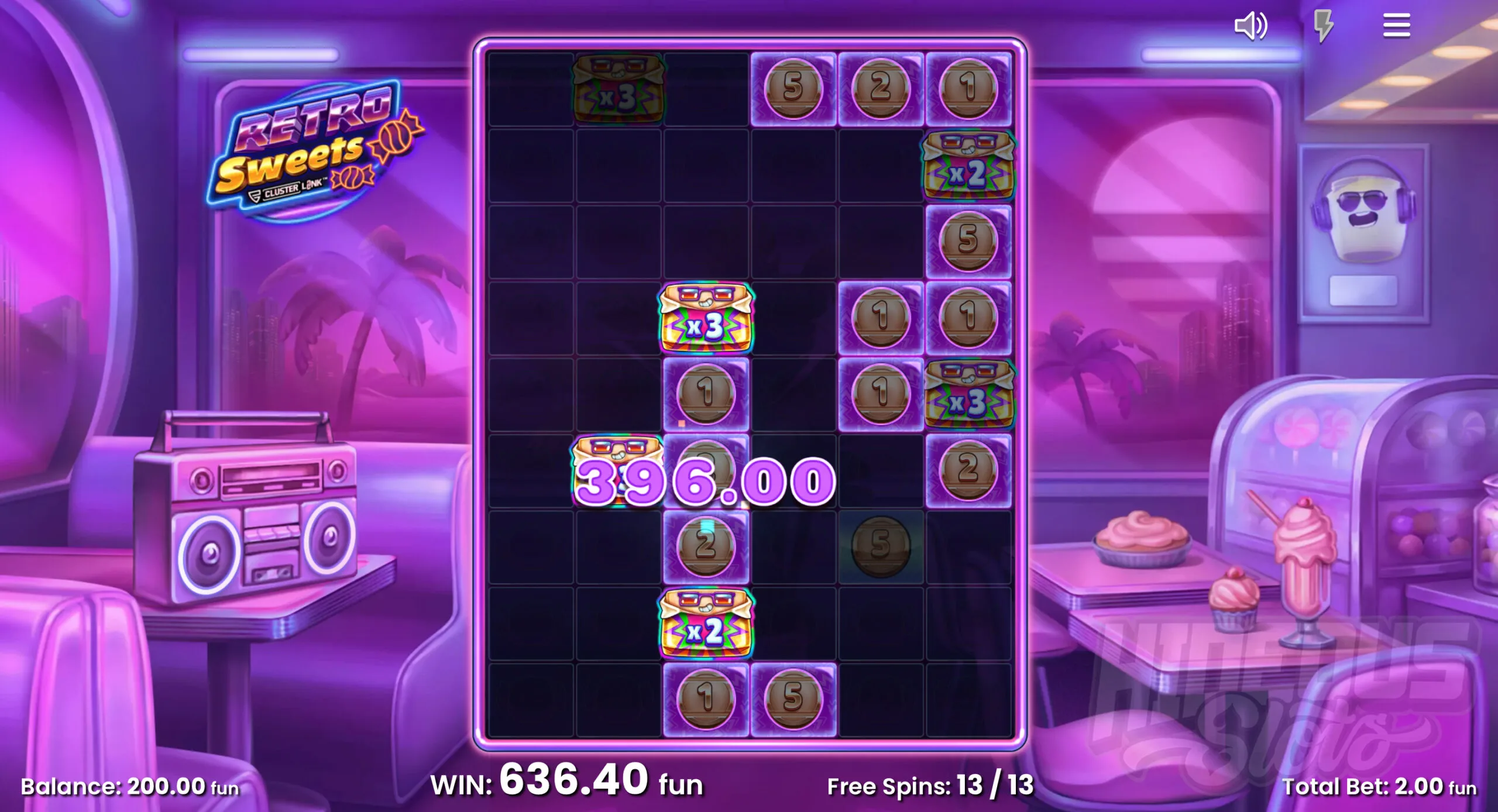 Retro Sweets Super Free Spins Feature