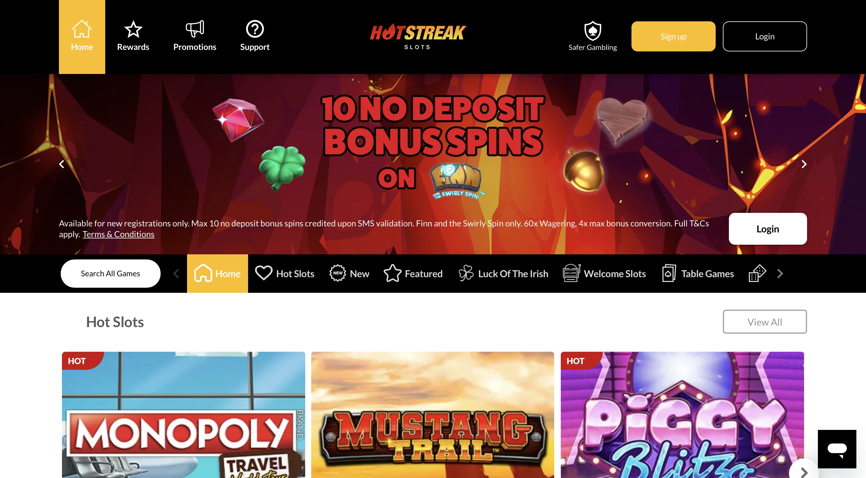 Hot Streak Homepage