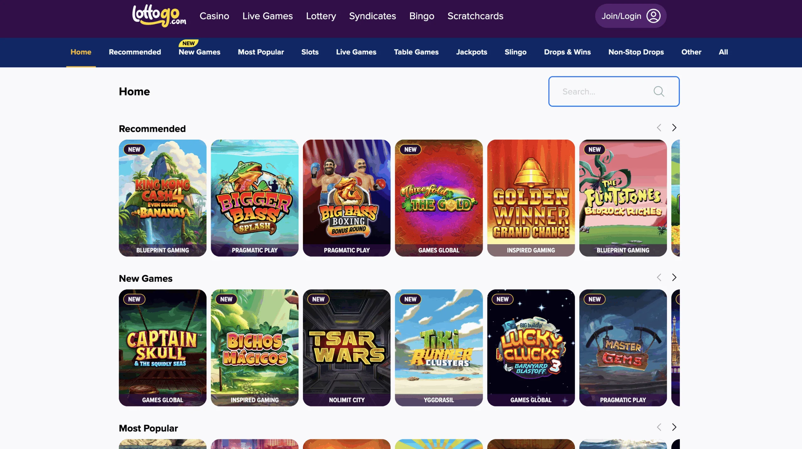 LottoGo Slot Selection
