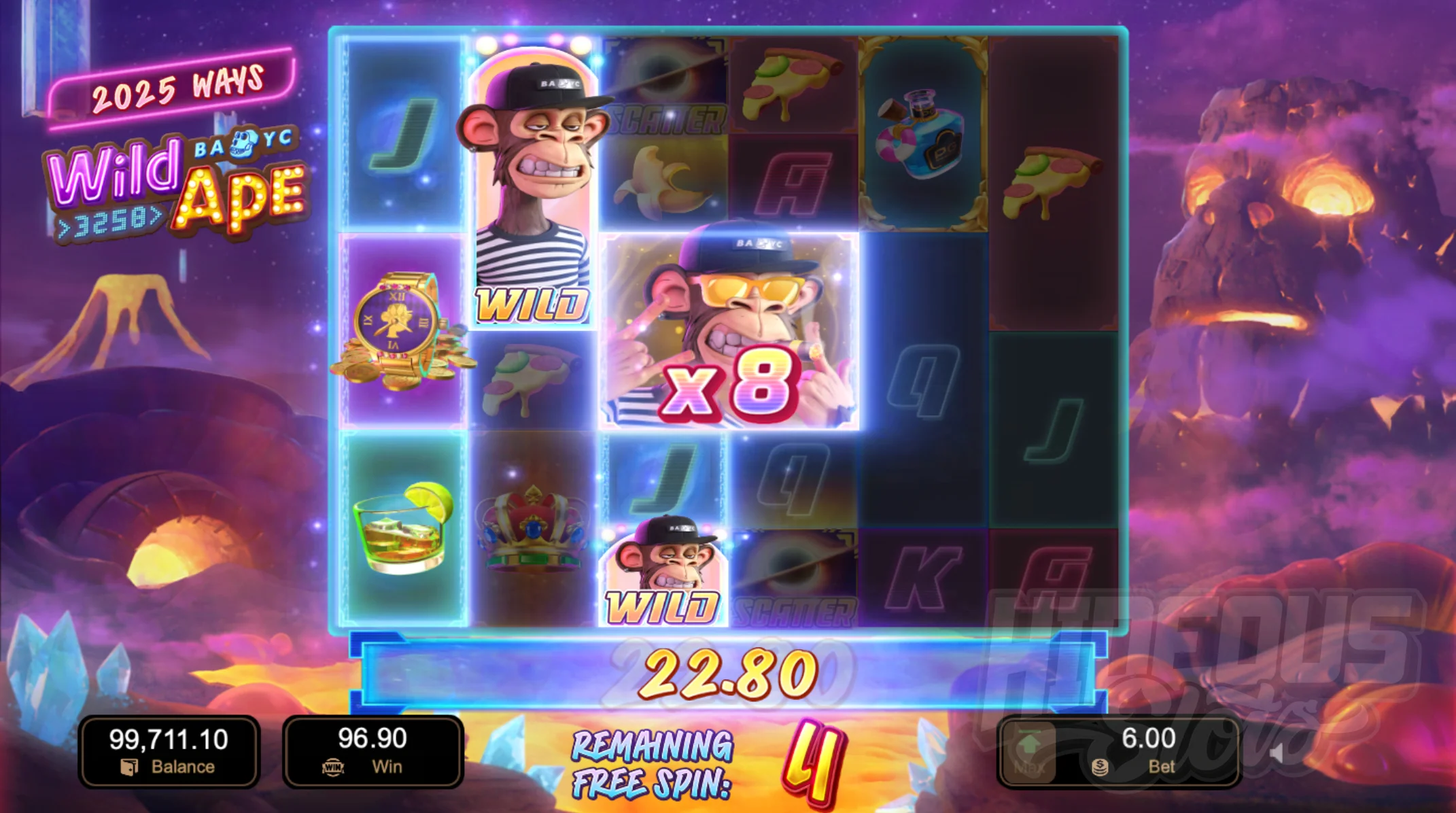 Wild Ape Symbols are Always Active During Free Spins