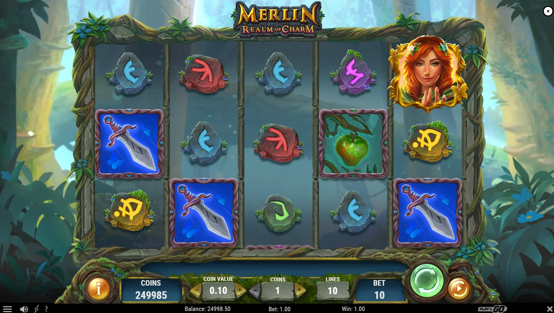 Merlin Realm of Charm Base Game play
