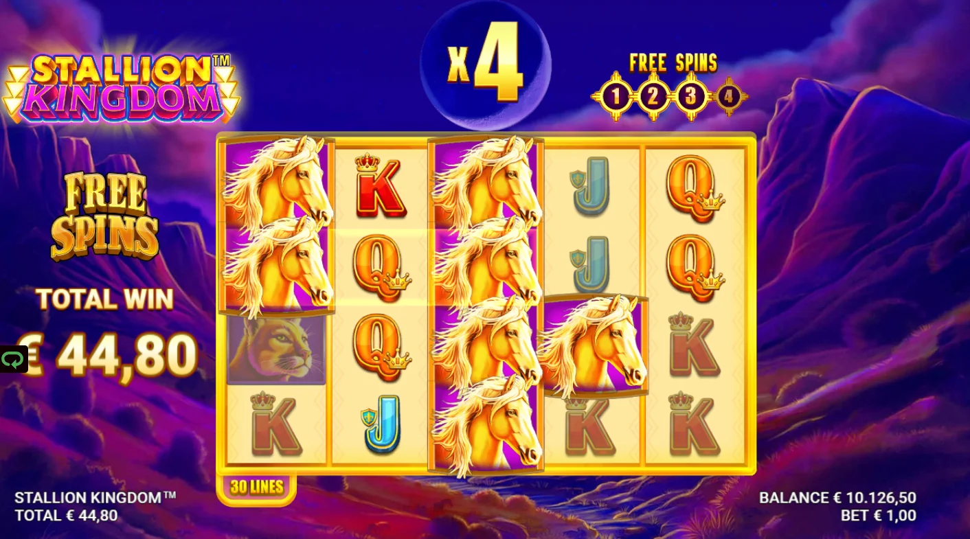 Trigger Free Spins, build the multiplier and spin until the Wild Herd ends