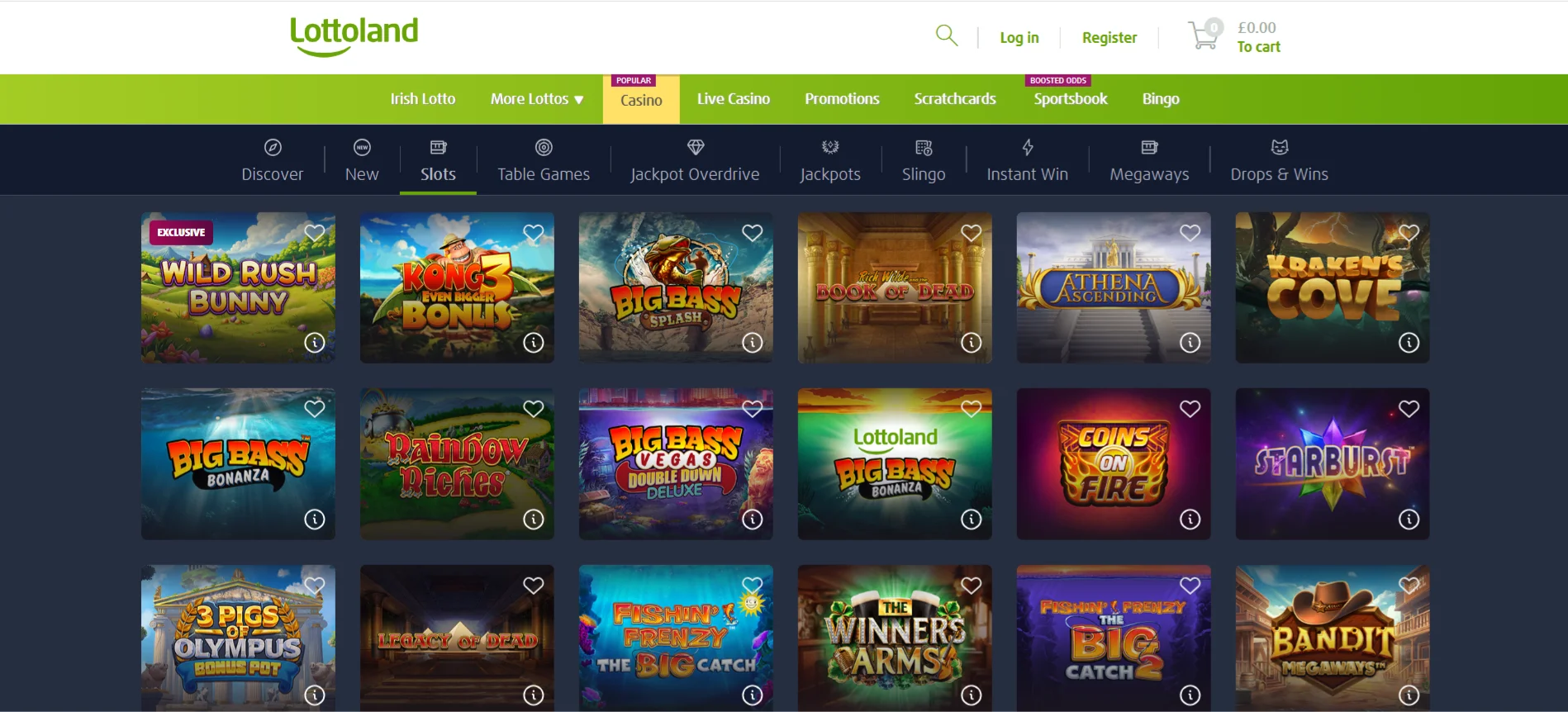 Lottoland Slots Page