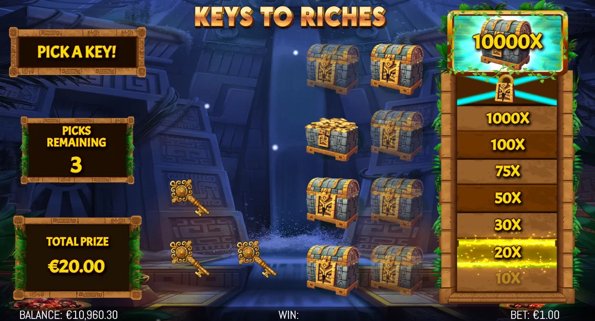 Mayan Temple Riches Keys to Riches Bonus Round