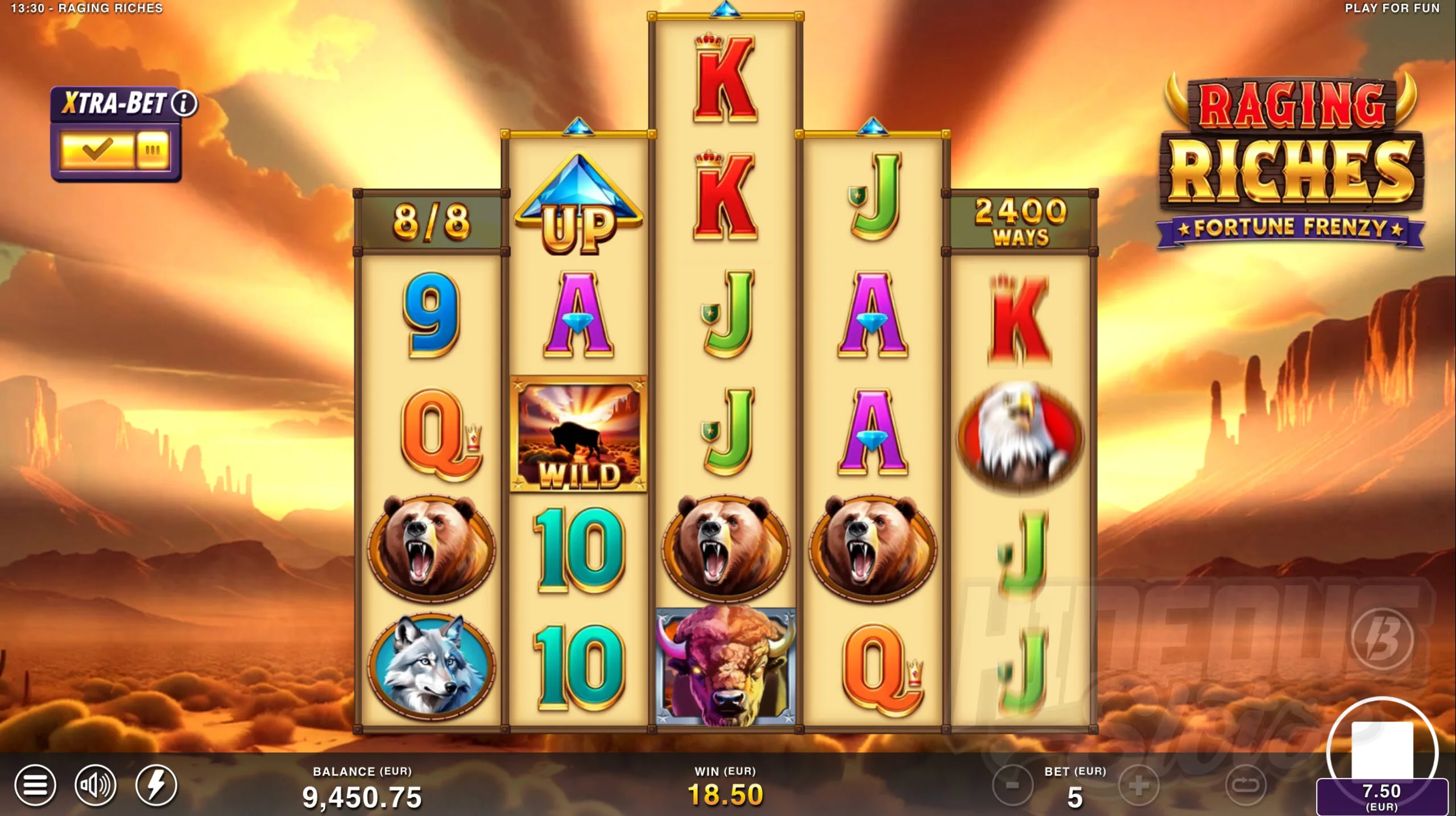 Land the UP Symbol During the Free Spins Bonus to Increase the Reel Height by +1, Increasing the Total Number of Bet Ways