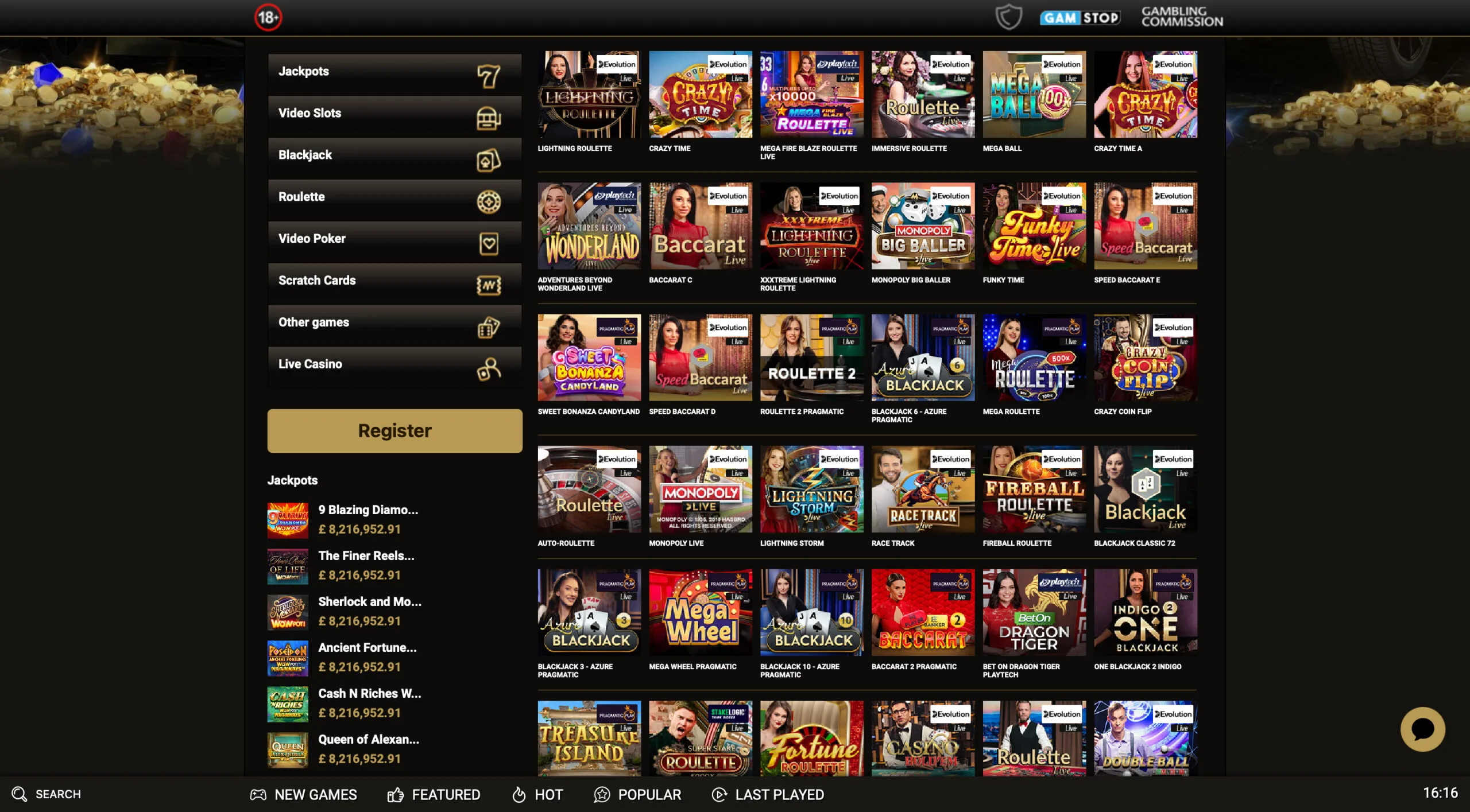 Mega Riches Live Casino
