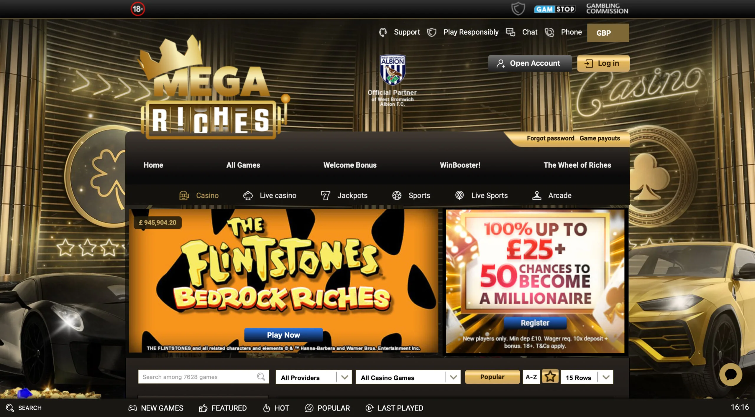 Mega Riches Homepage