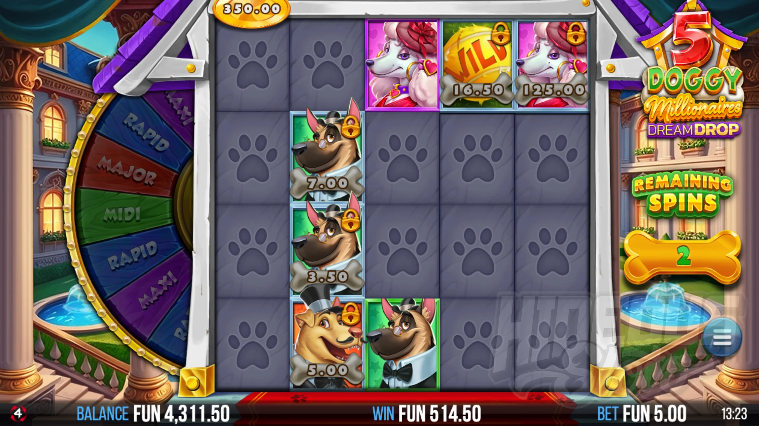 5 Doggy Millionaires Respin Bonus