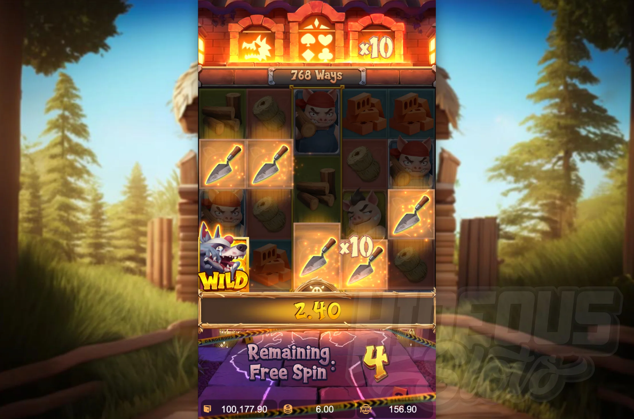 Three Crazy Piggies Free Spins Feature