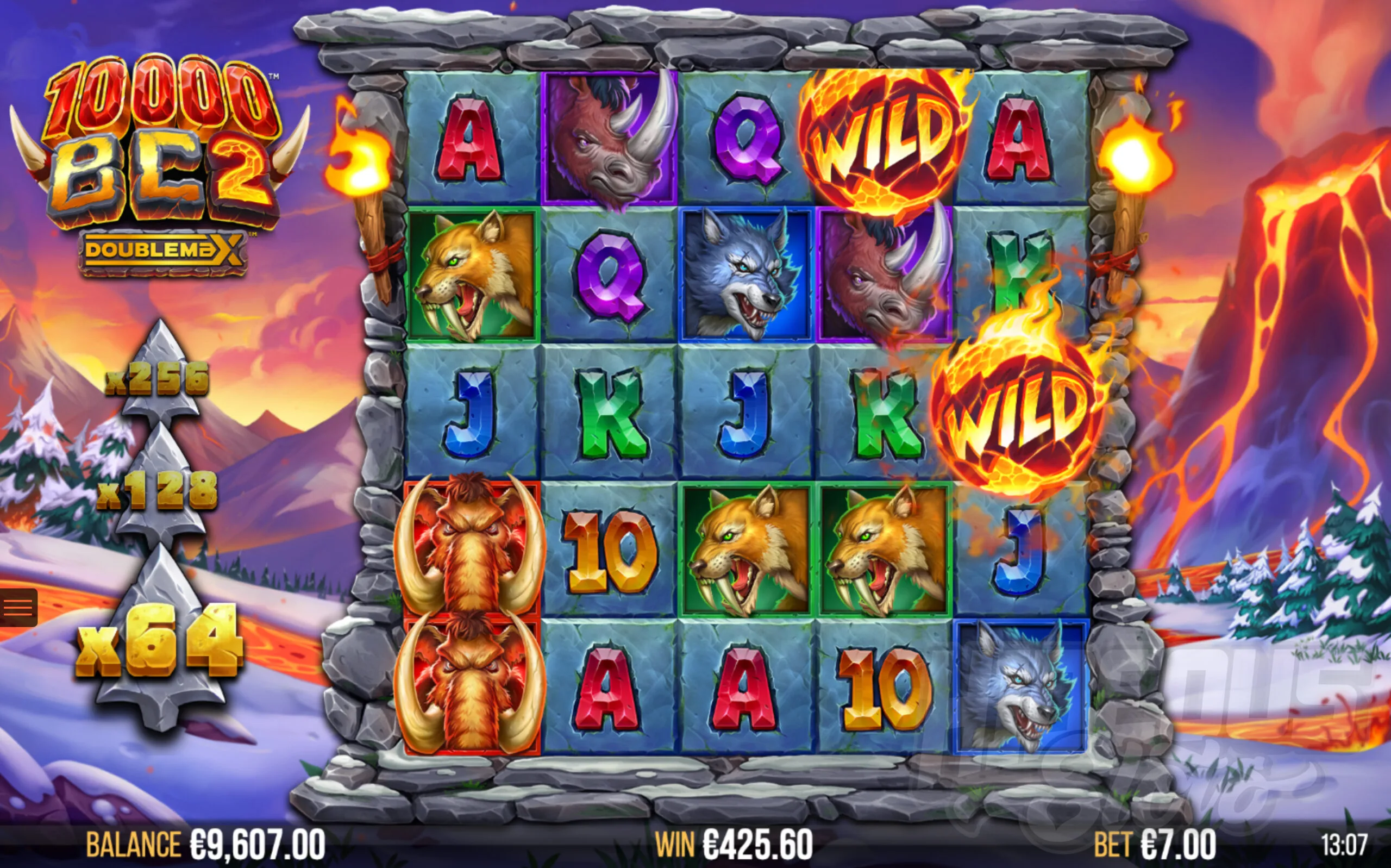 10000 BC 2 DoubleMax Fireball Wilds Feature