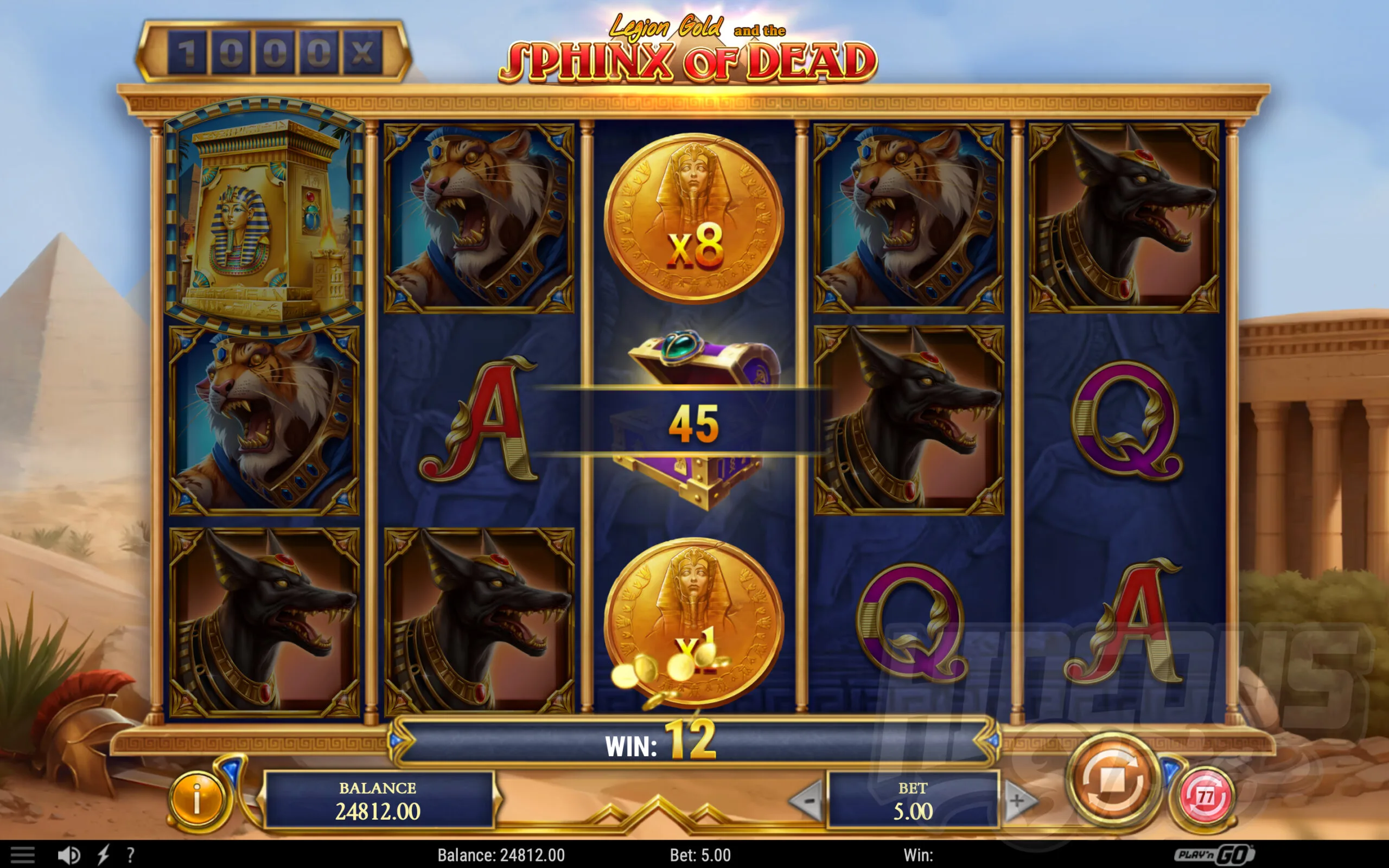 Land a Gold Coin Chest to Collect the Value of all Gold Coins on the Reels