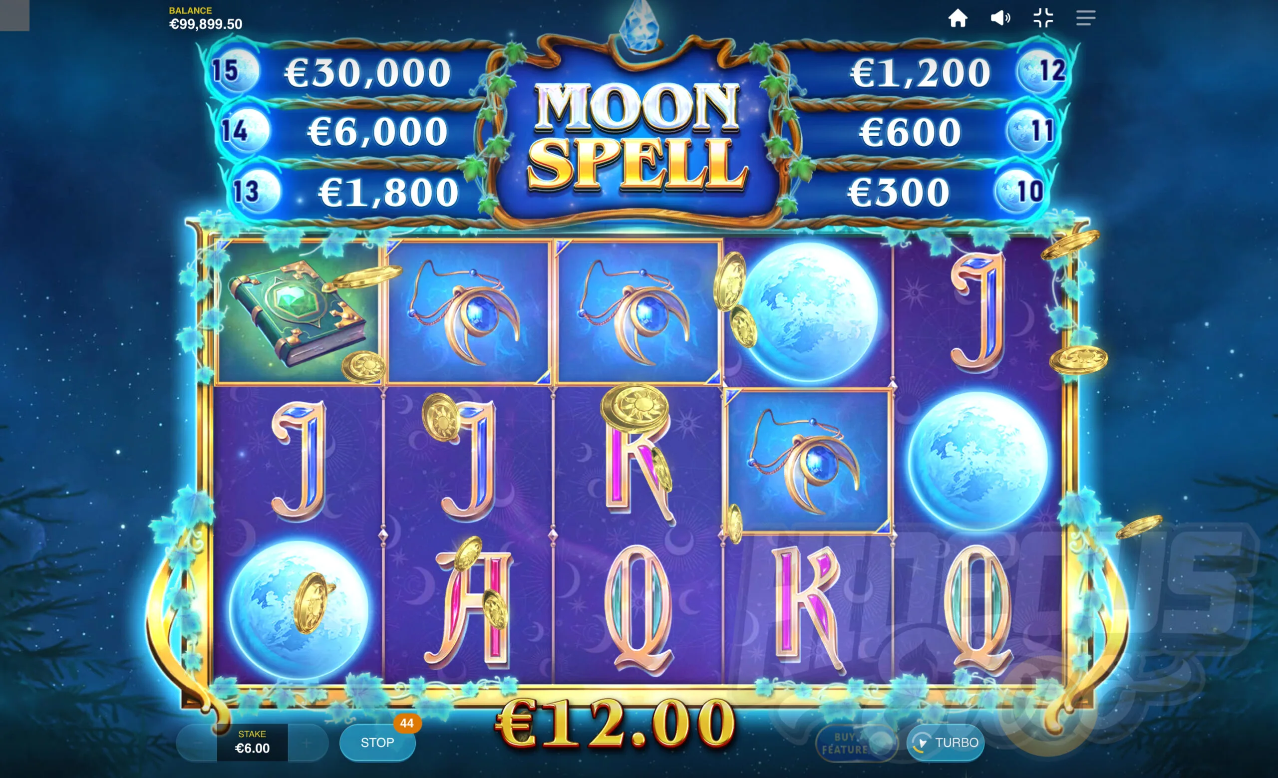 Land 3 or 4 Moon Scatters to Win Instant Cash Prizes