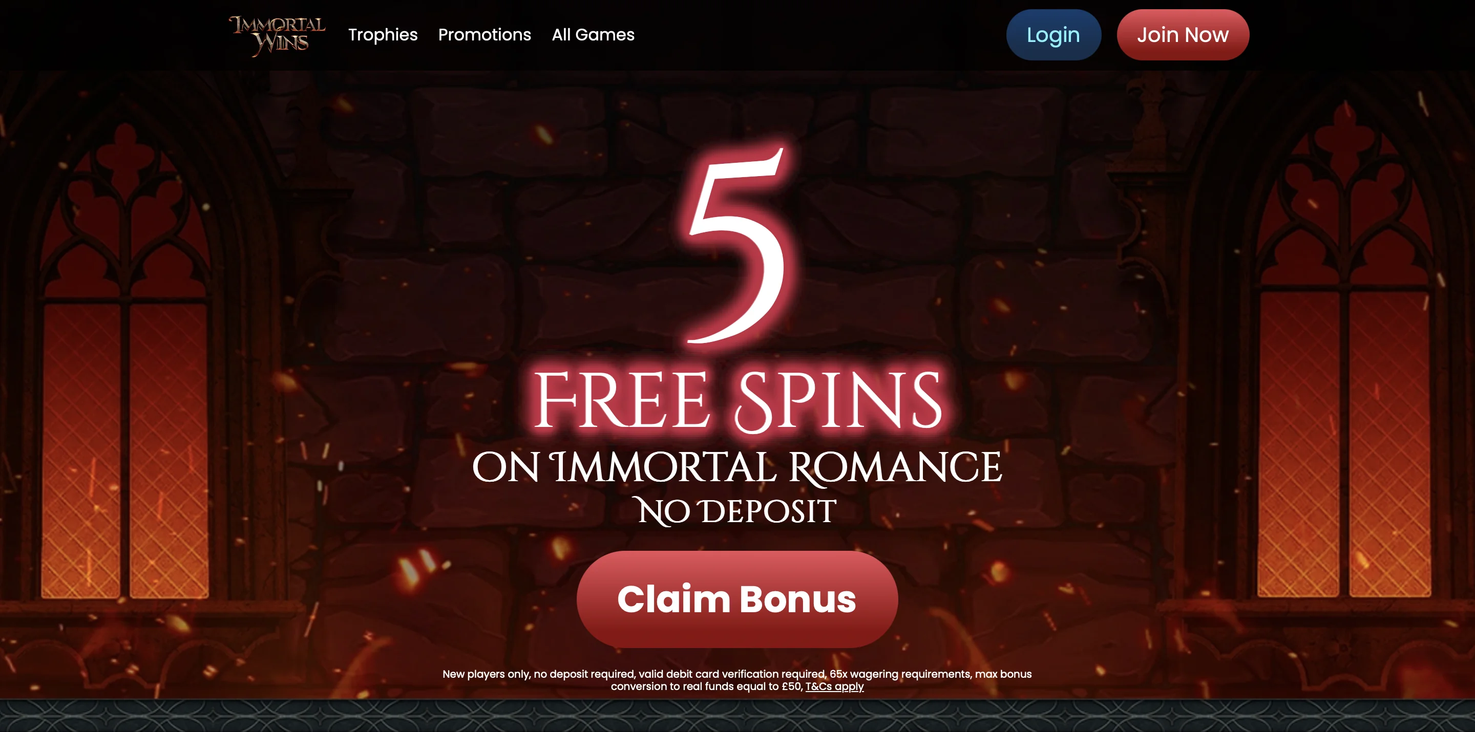 Immortal Wins Homepage