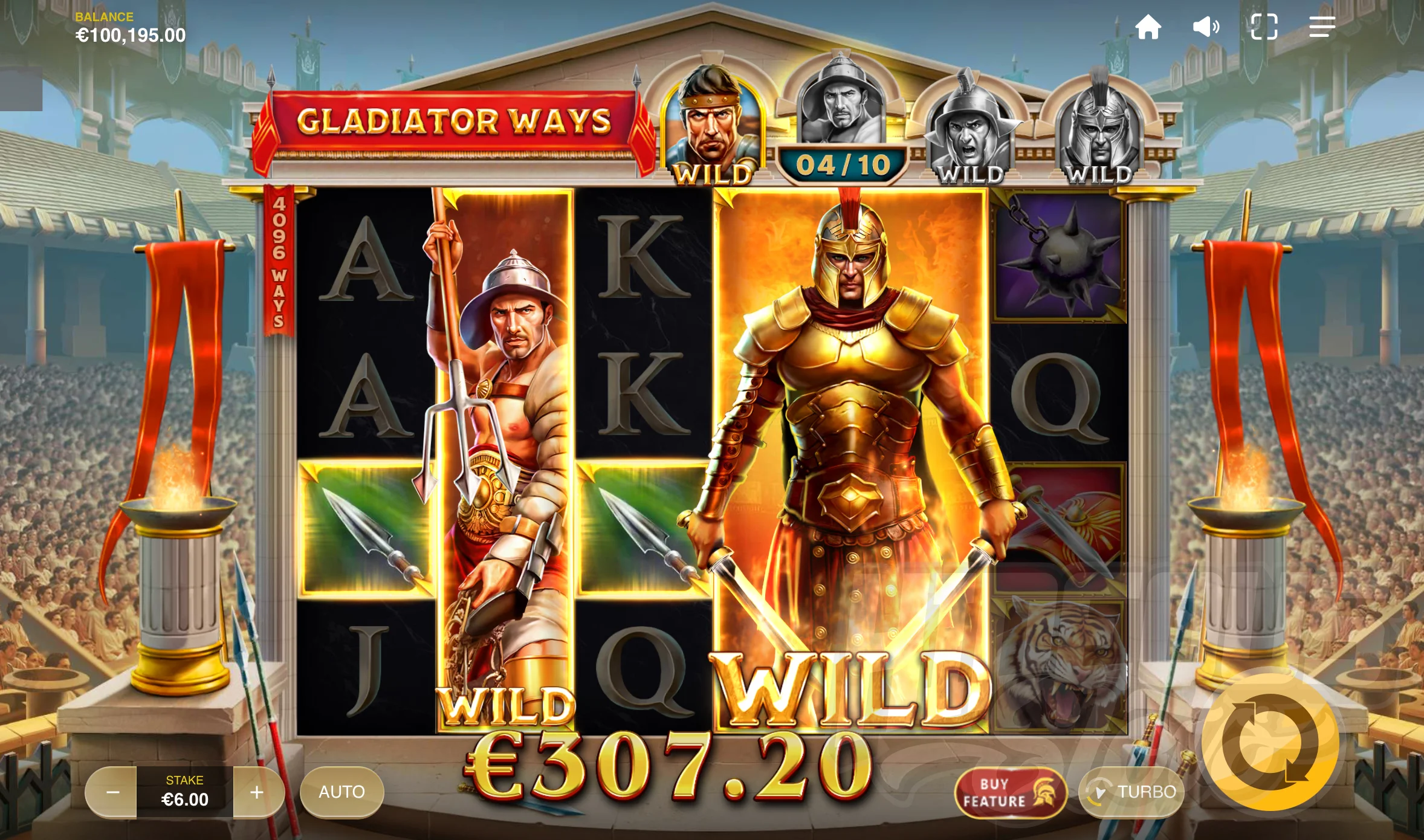 Gladiator Wilds Can Land on Reels 2-5