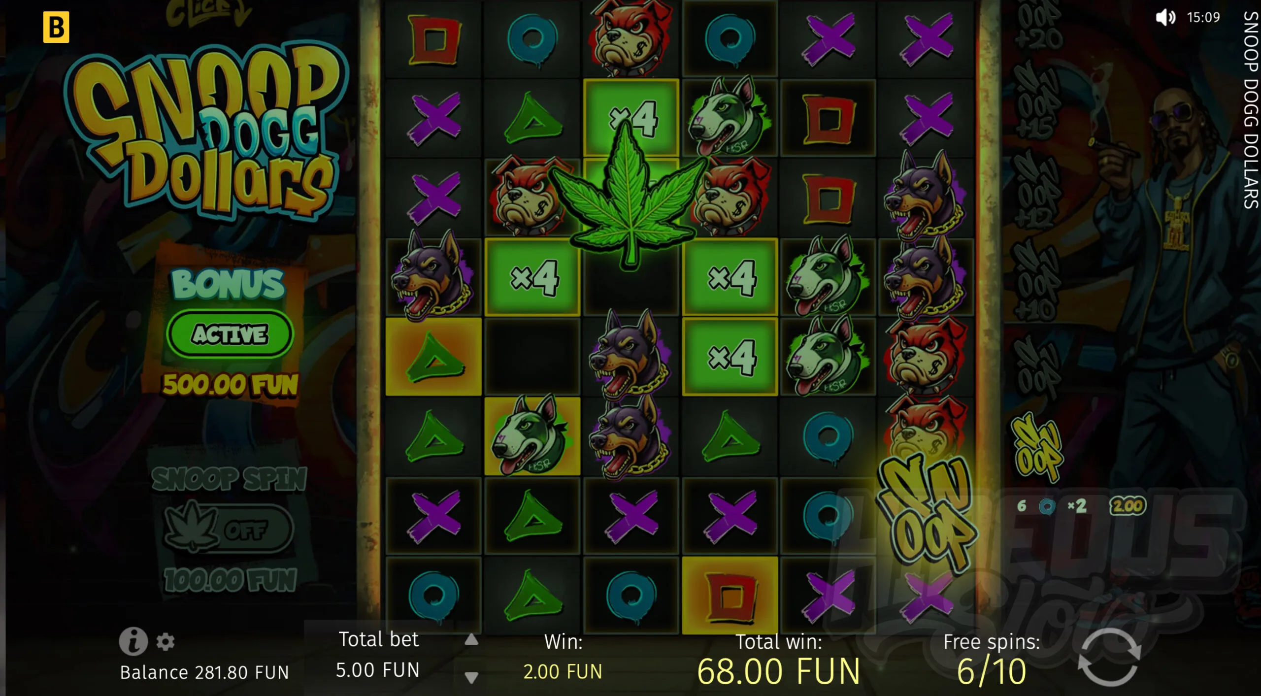 Weed Symbols Upgrade all Multipliers on the Screen Before Disappearing