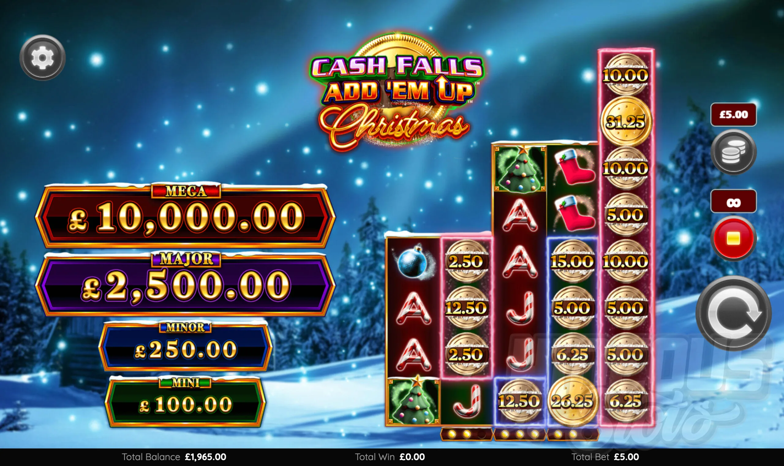 Fill Every Position on a Reel With Coins to Trigger the Cash Falls Feature, Awarding the Total Prize Value of all Coins on the Reel