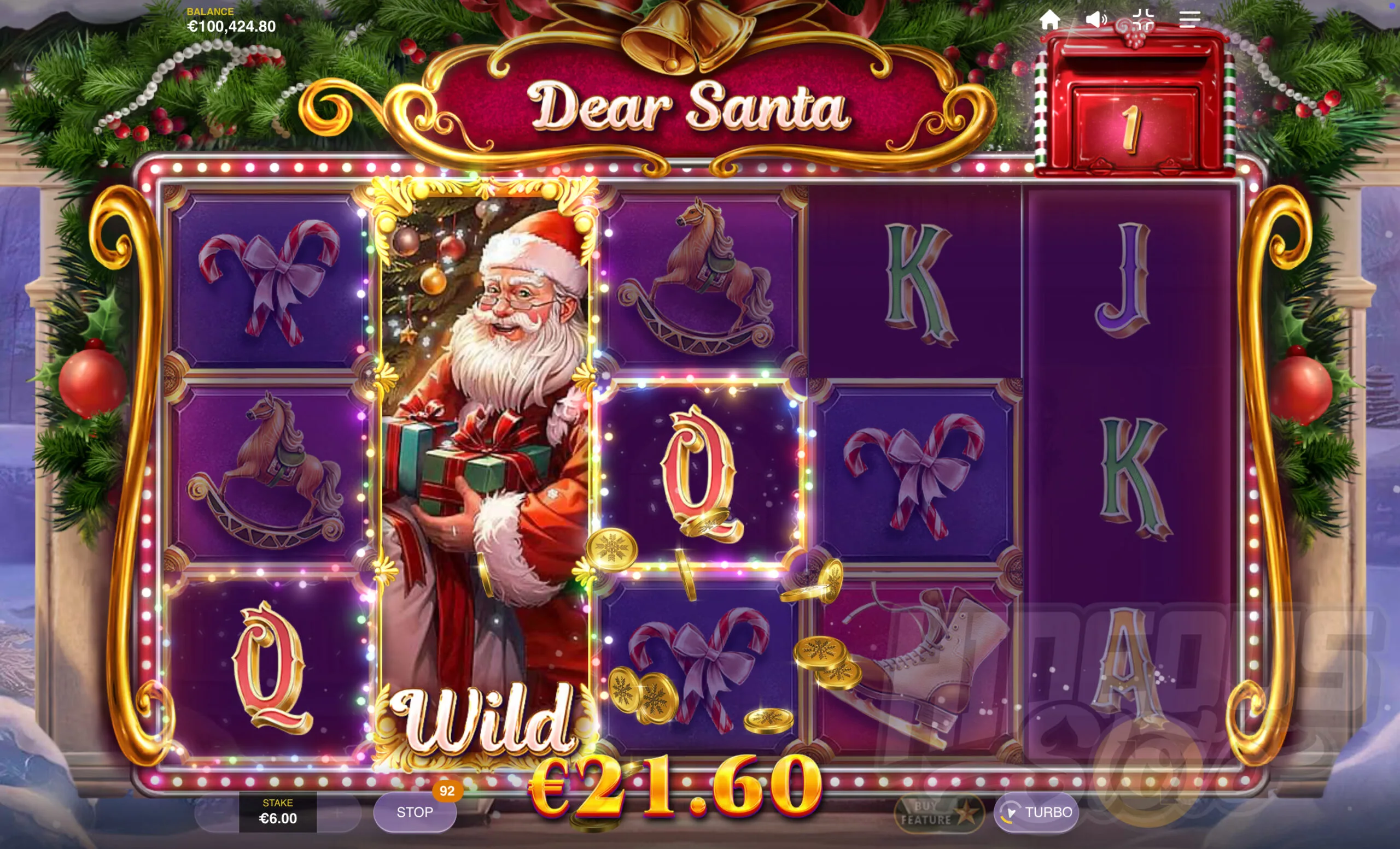 Santa Wild Symbols Expand to Cover the Entire Reel They Have Landed On When Part of a Winning Combination