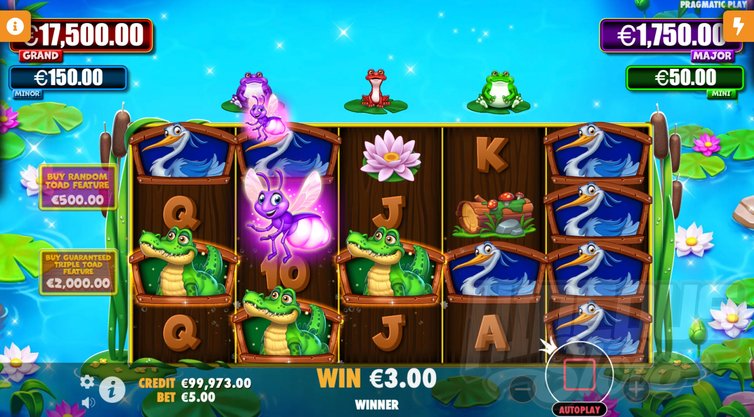 Firefly Symbols are Collected By the Toad That Matches in Colour, and Can Randomly Trigger the Free Spins Feature