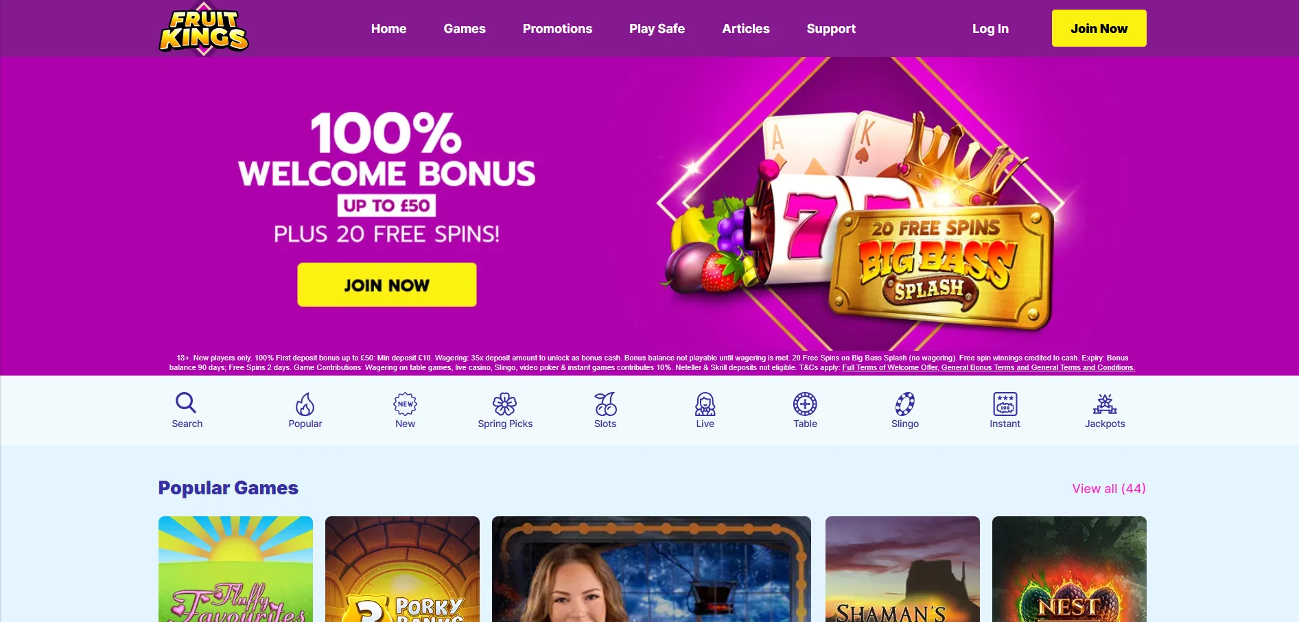 Fruit Kings homepage