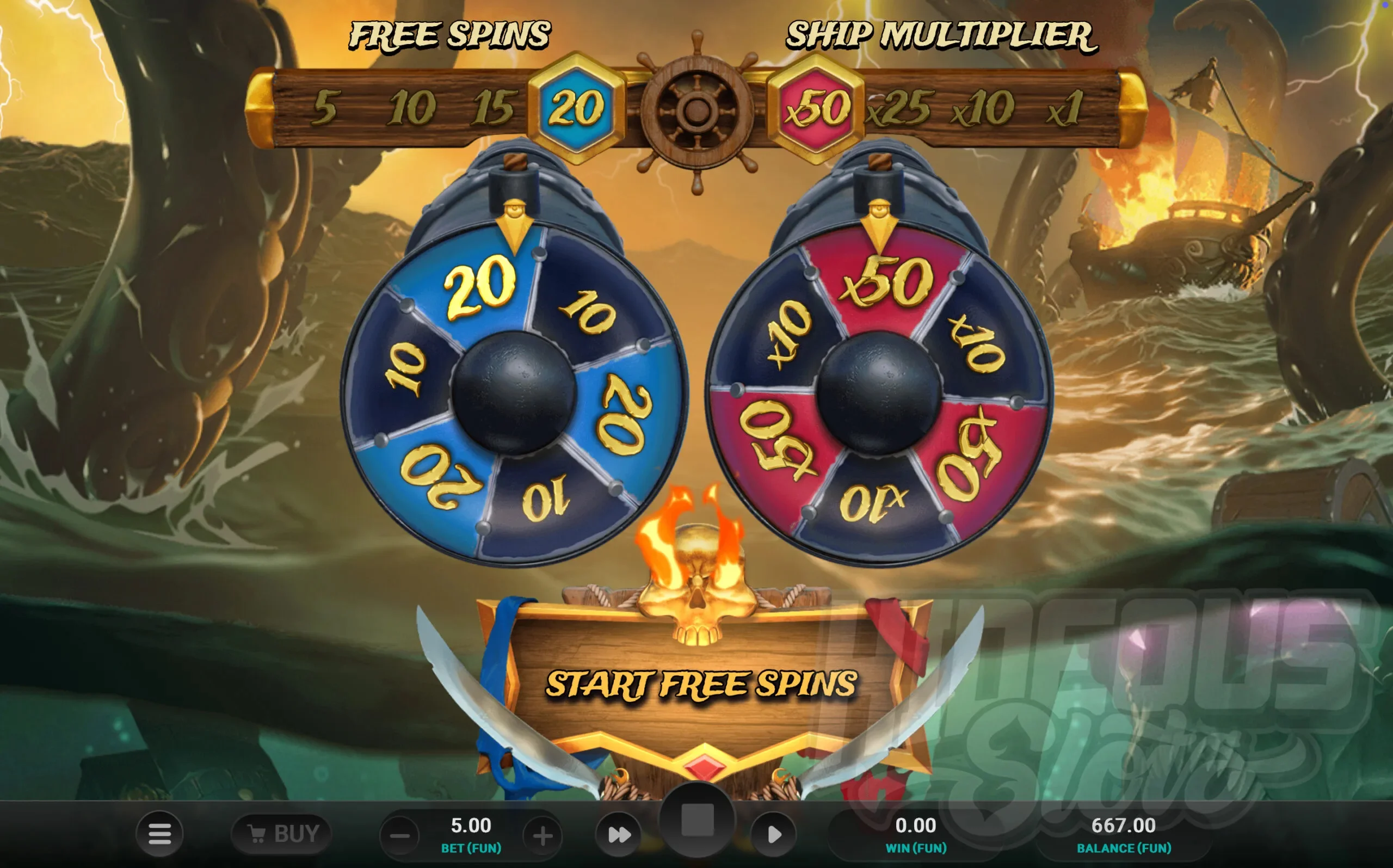 Kraken's Cove Free Spins Gamble