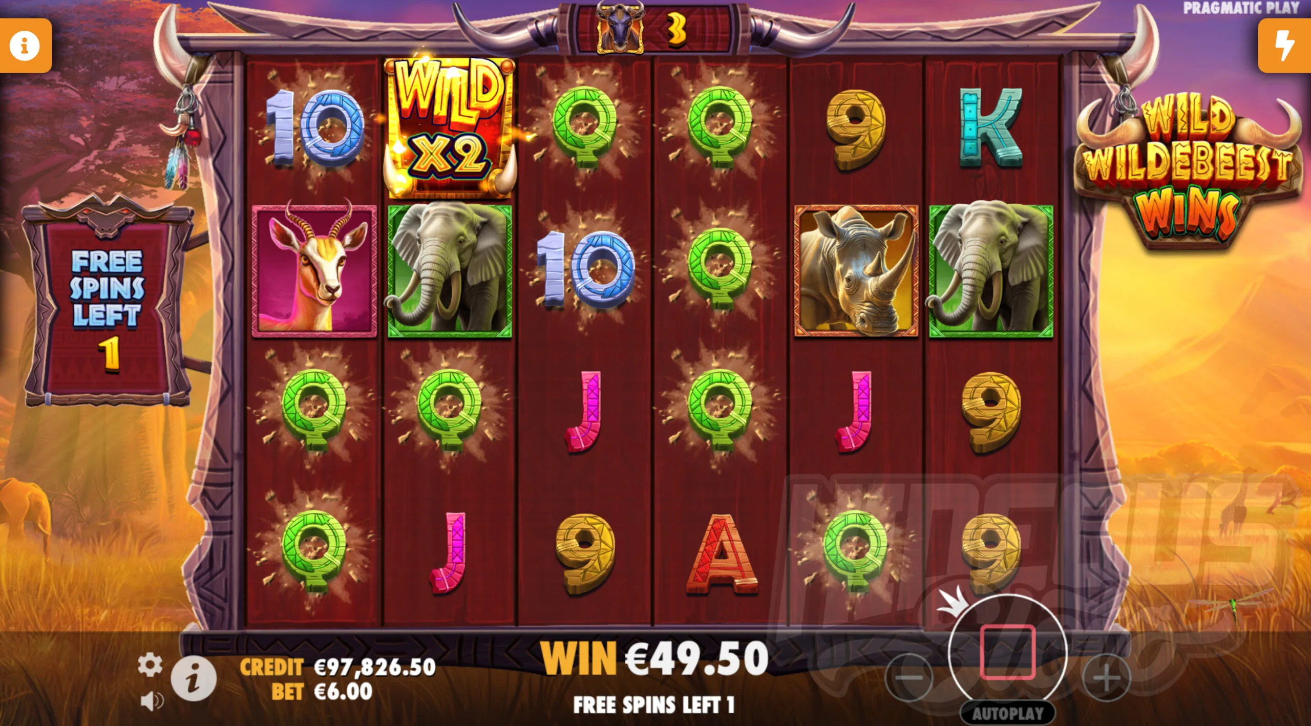 During Free Spins all Wild Symbols Carry Multipliers of x2, x3 or x5