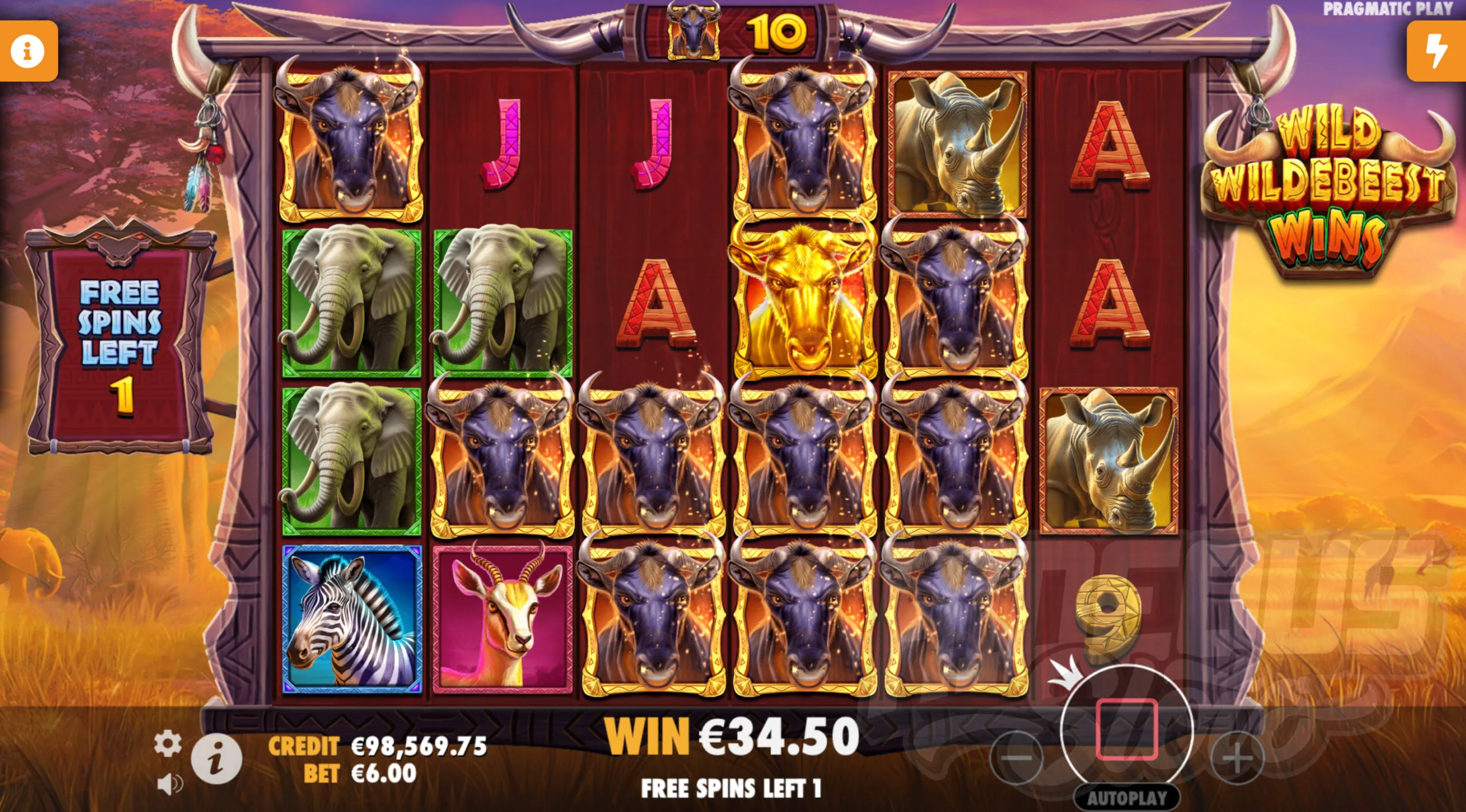 Wild Wildebeest Wins Free Spins