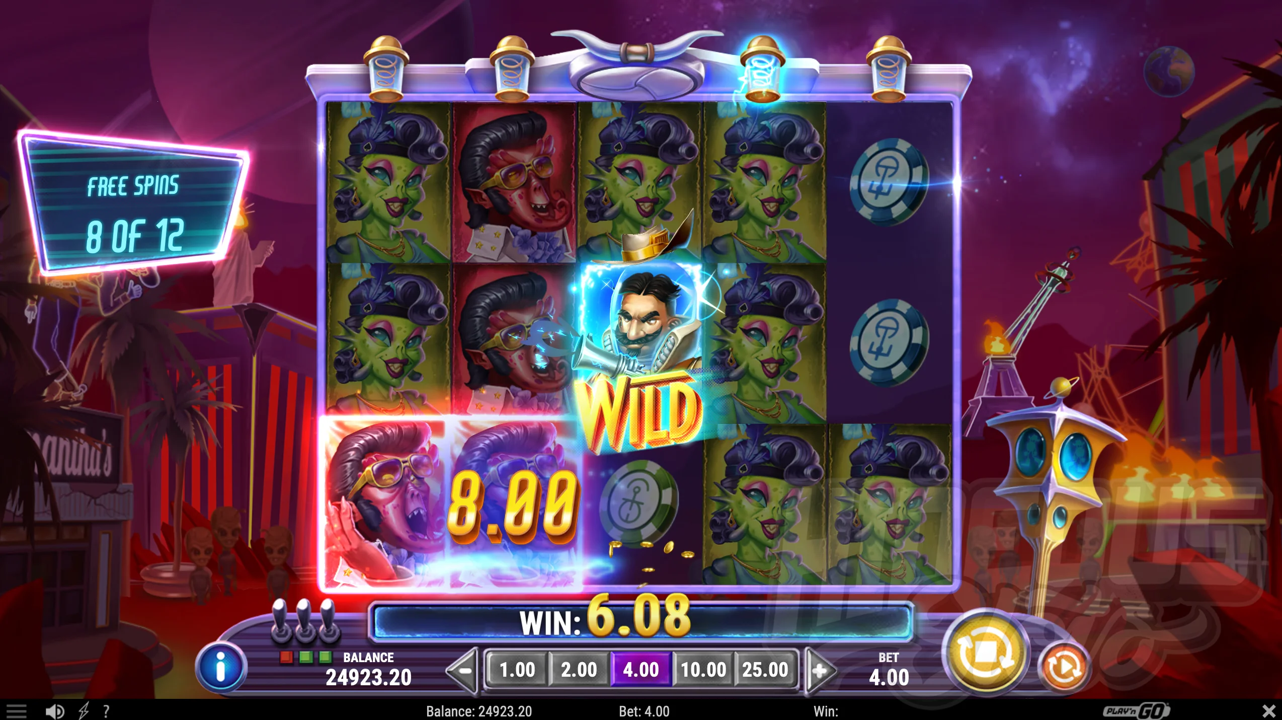 Invading Vegas Revenge on Mars Free Spins