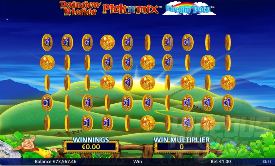 Rainbow Riches Pick 'n' Mix Dream Pots Cash Crop Bonus Game