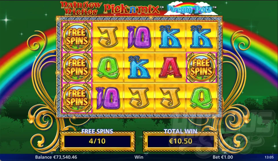 Rainbow Riches Pick 'n' Mix Dream Pots Free Spins Bonus Game