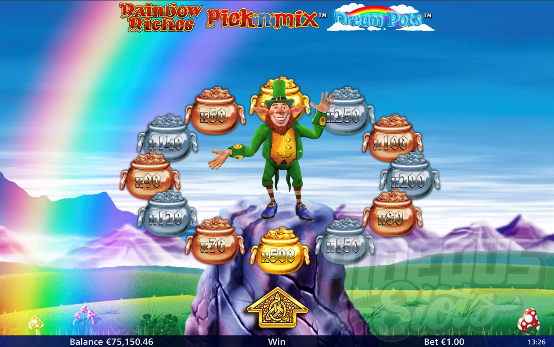 Rainbow Riches Pick 'n' Mix Dream Pots Pots of Gold Bonus Game