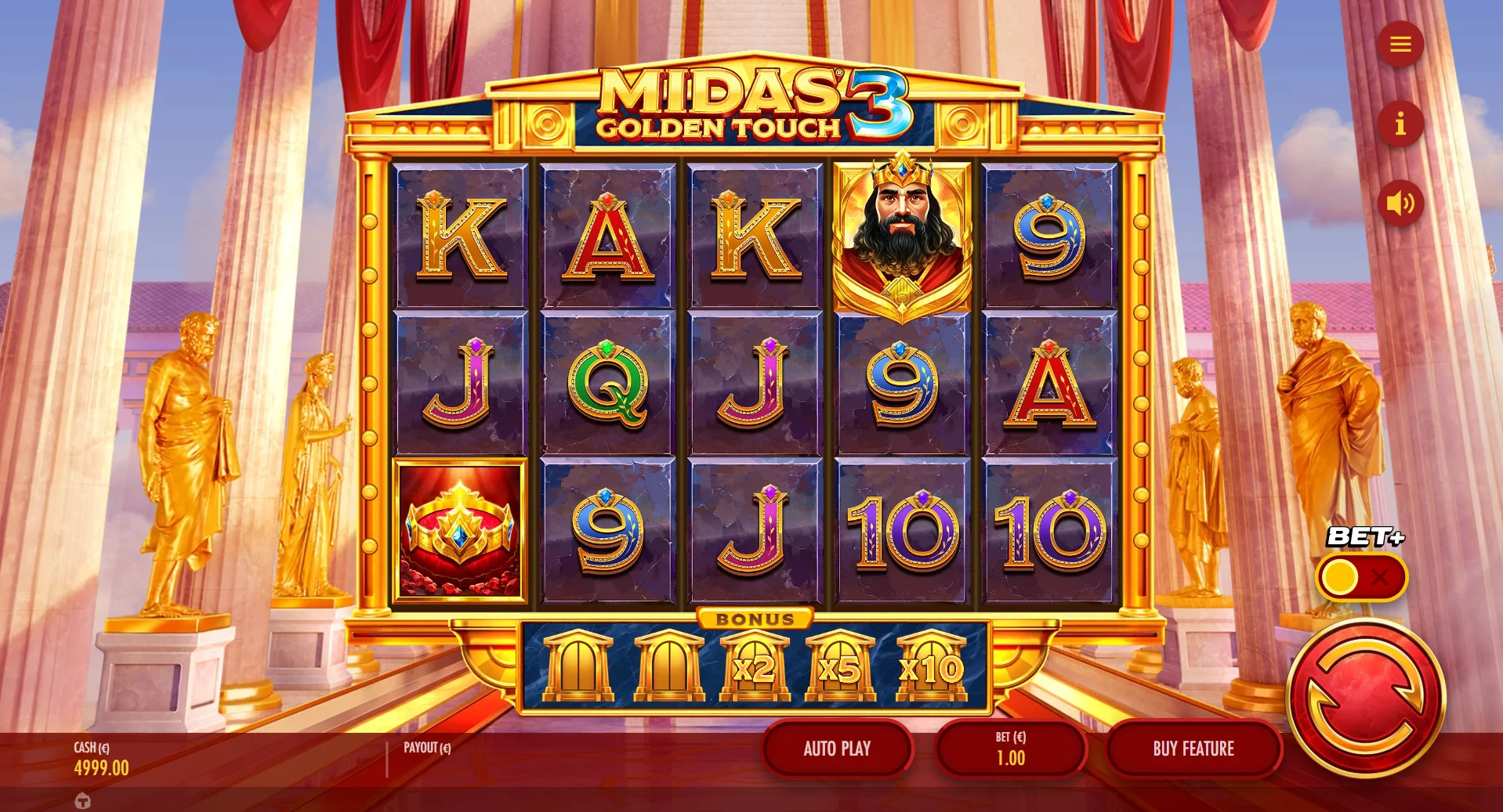 Midas Golden Touch 3 base game play