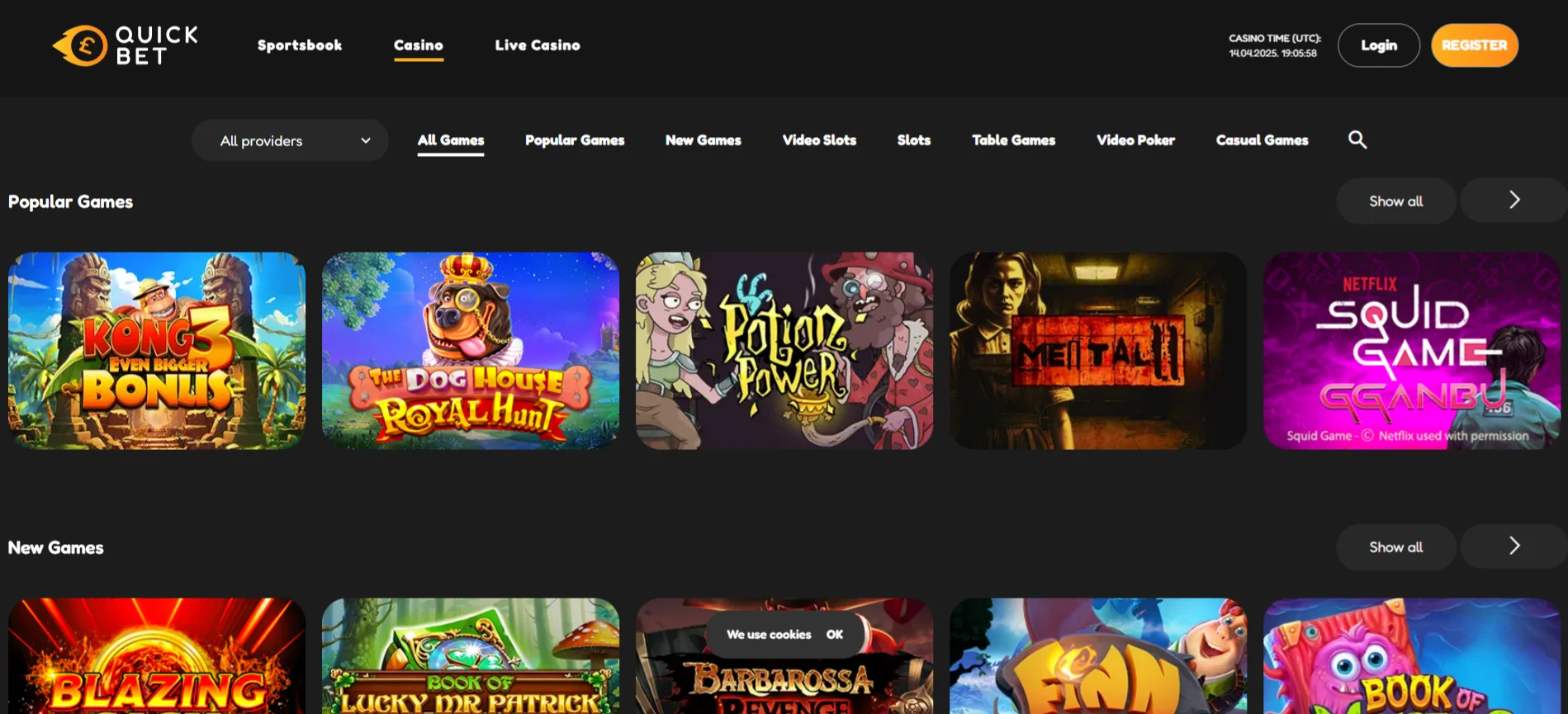 Quick Bet Casino Selection