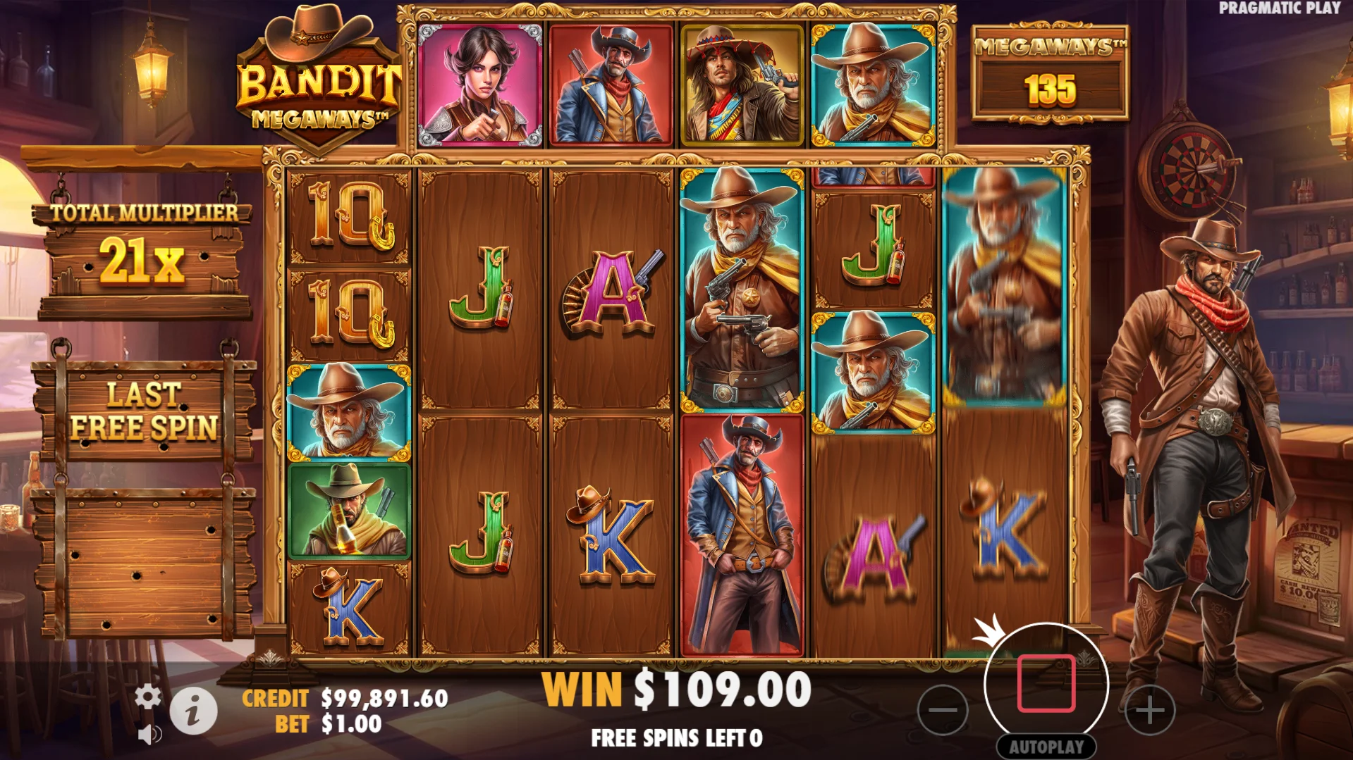Multiplier values become persistent during the Free Spins bonus round