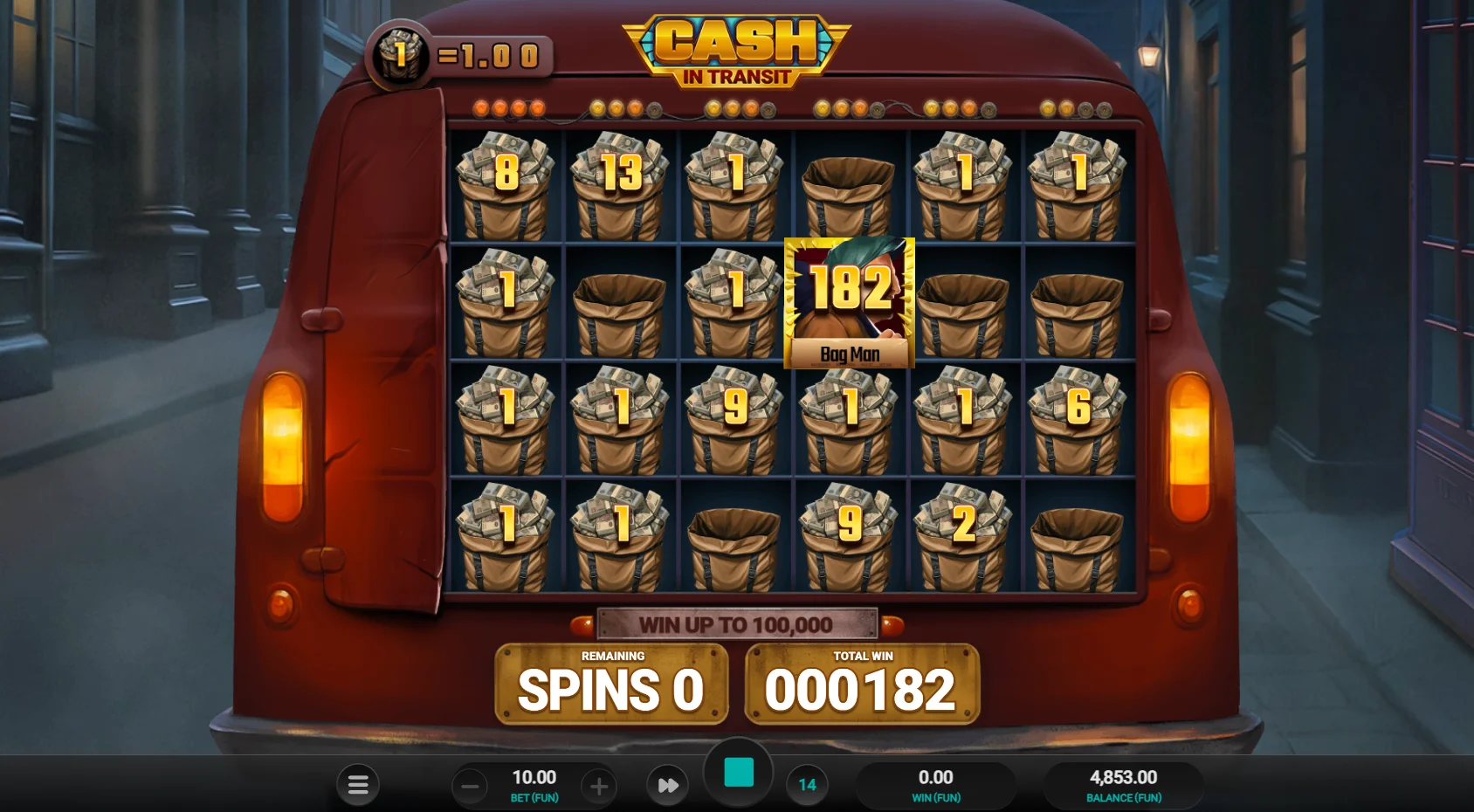 Cash in Transit Bonus Game play