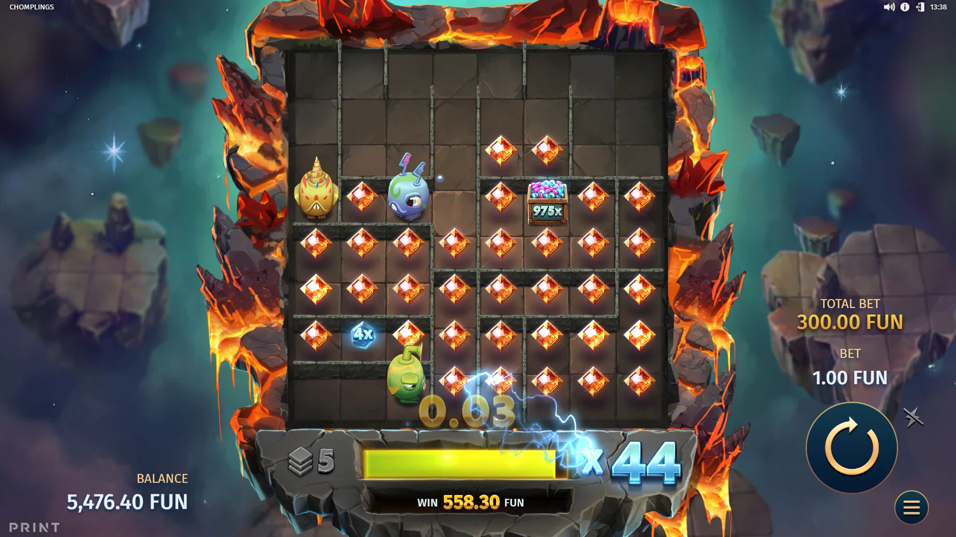 Collect Instant Prizes, multiplied by the current win multiplier for extra returns