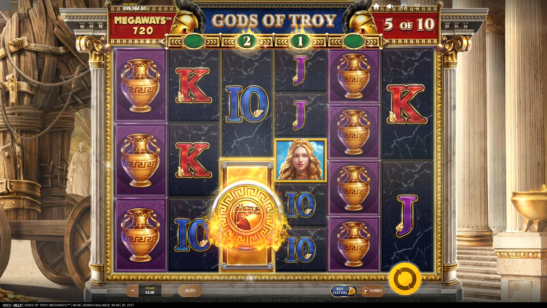 Land Golden Shields during the first 9 cycle spins to see them collected