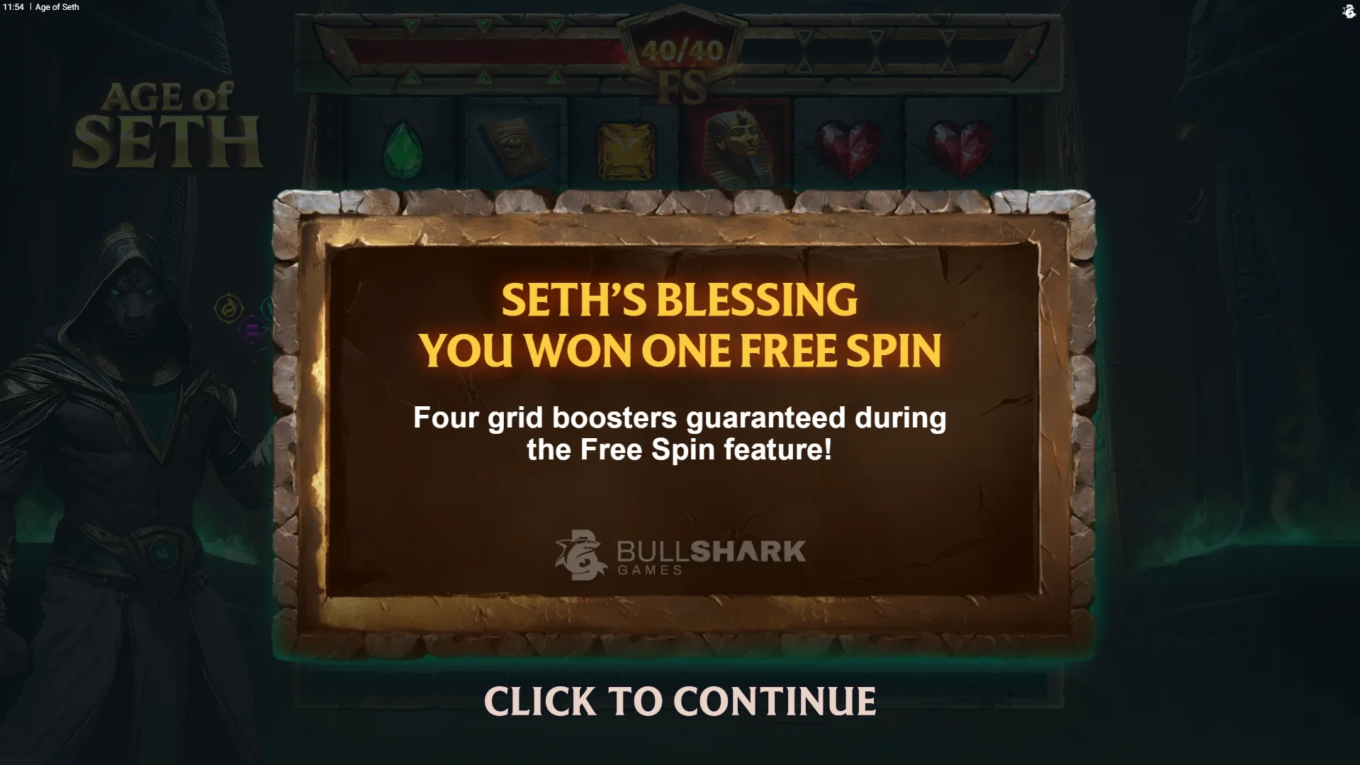 Collect 40 winning symbols to trigger the Free Spin bonus round