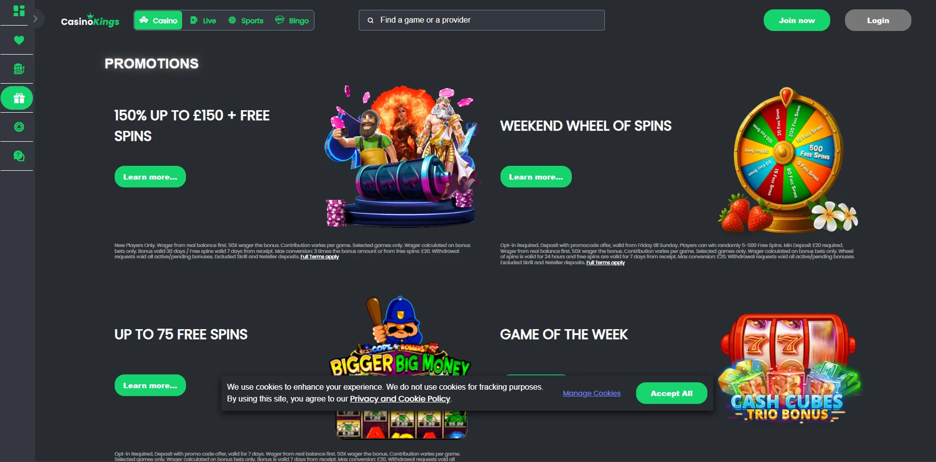 Casino Kings Bonuses