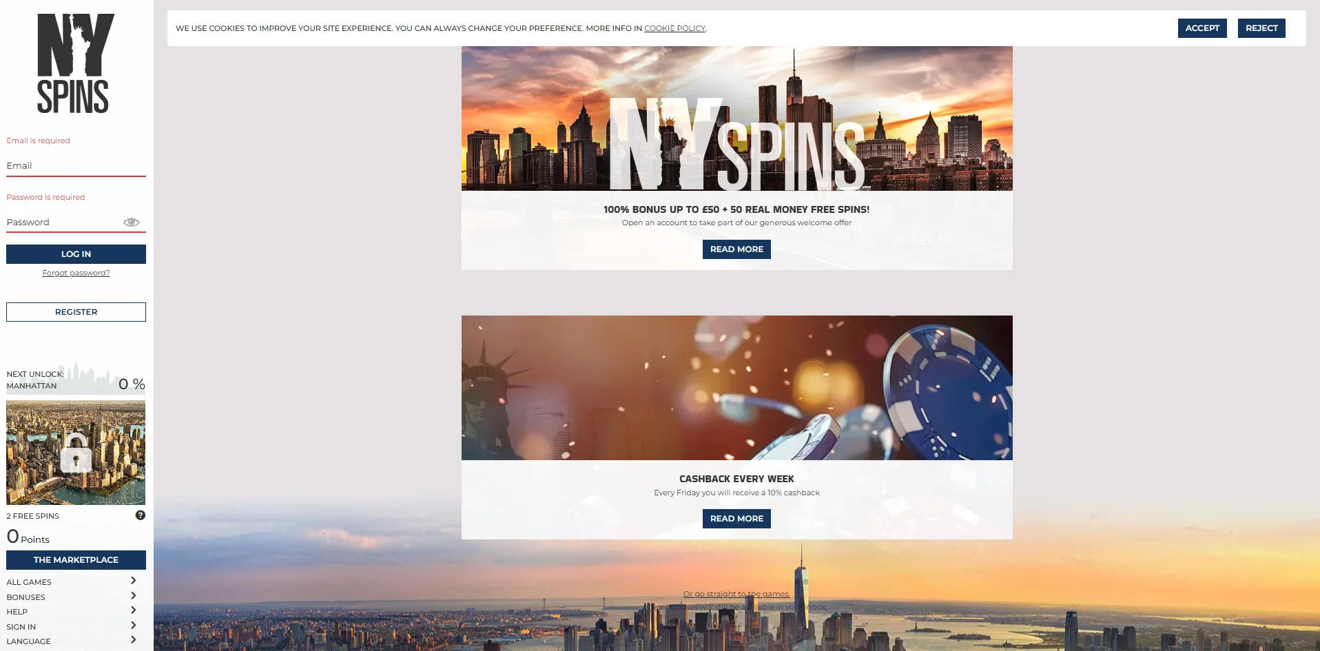 NYSpins Casino Bonuses