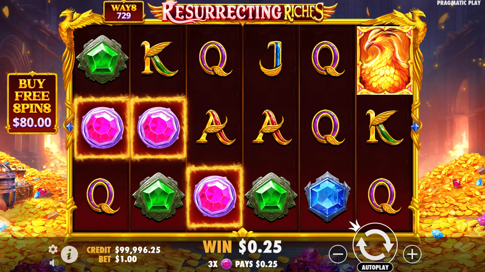 Resurrecting Riches offers players 729 ways to win