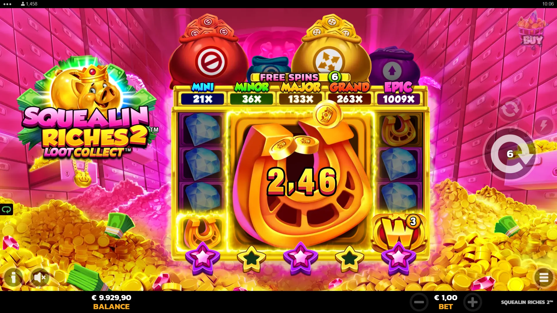 Squealin Riches 2 Free Spins play