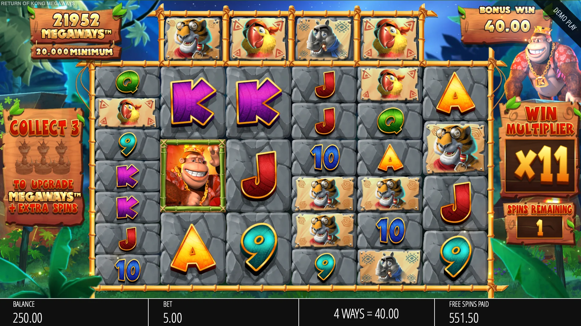 Return of Kong Megaways Free Spins