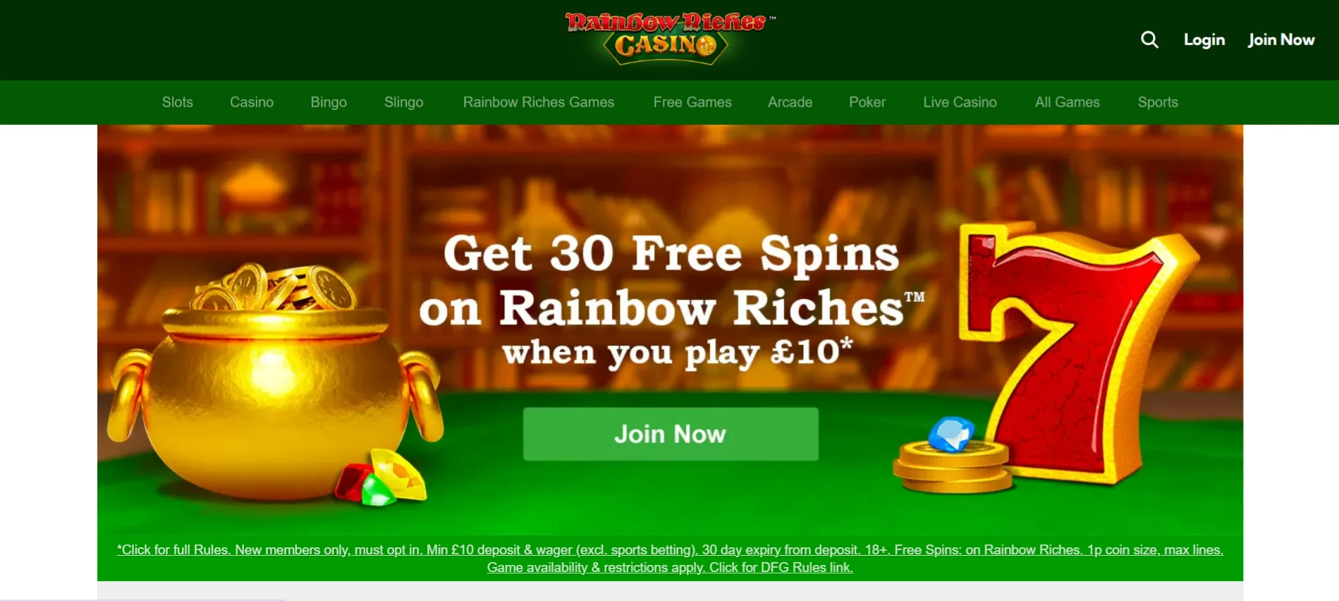 Rainbow Riches Homepage