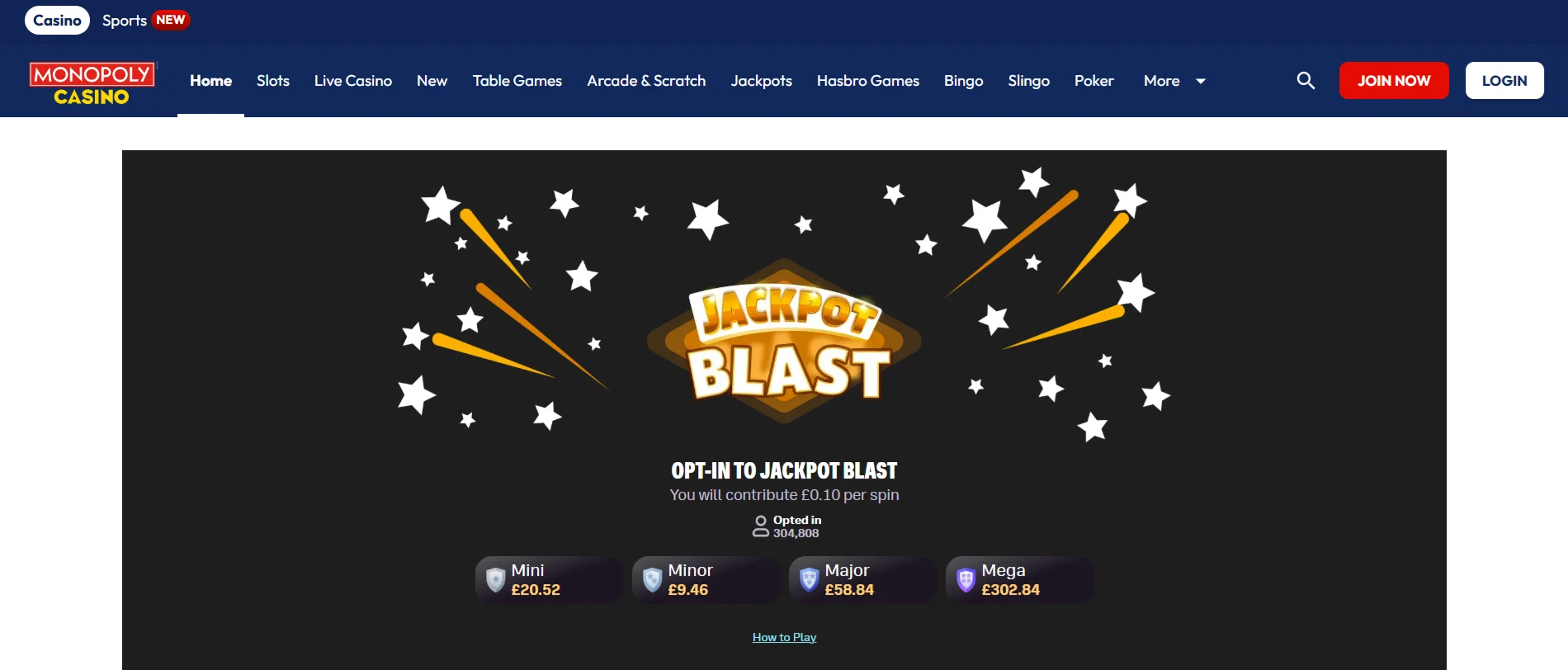 Monopoly Casino Homepage