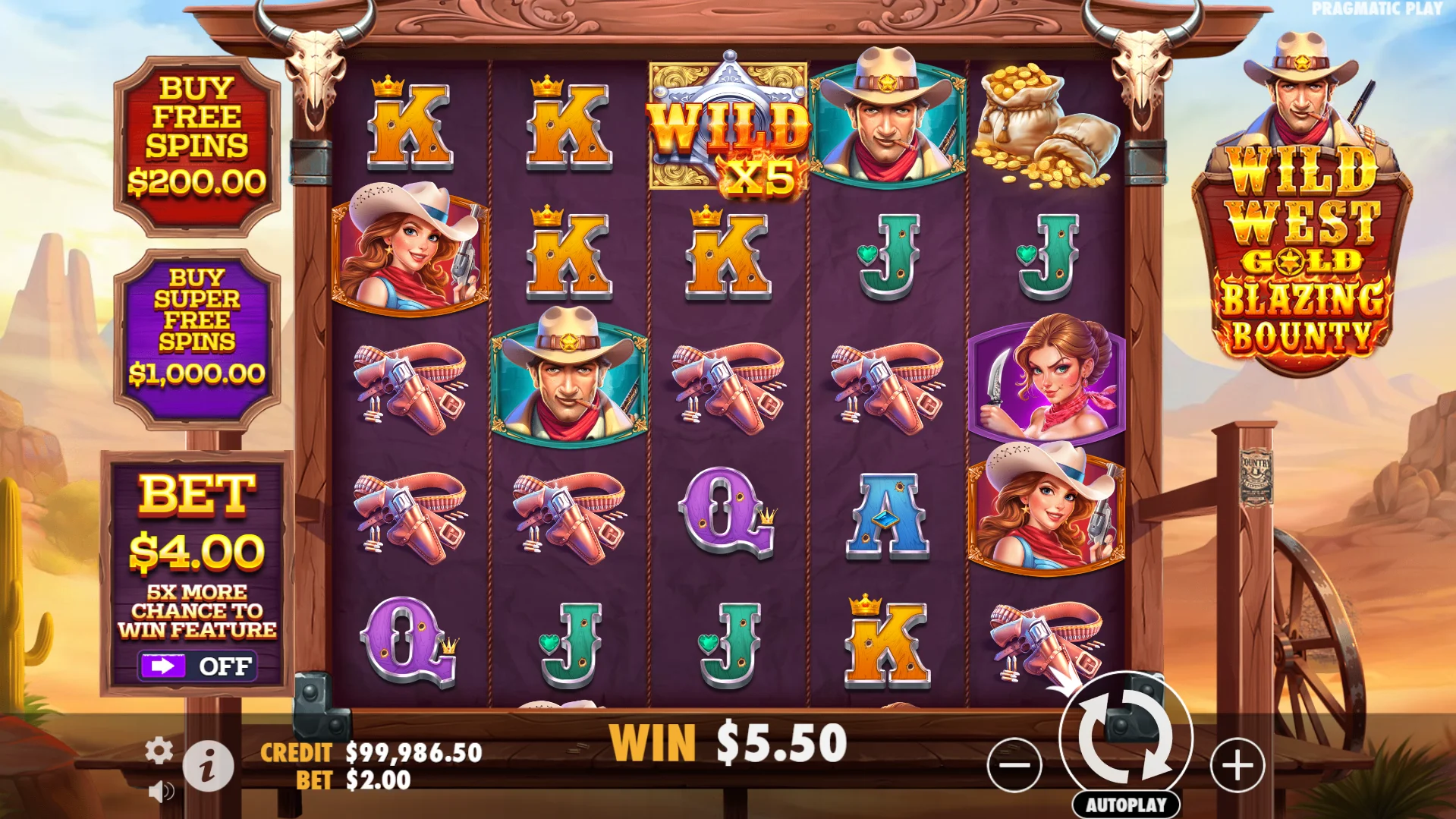 Land Wild symbols with base game multipliers up to x5 for bigger wins