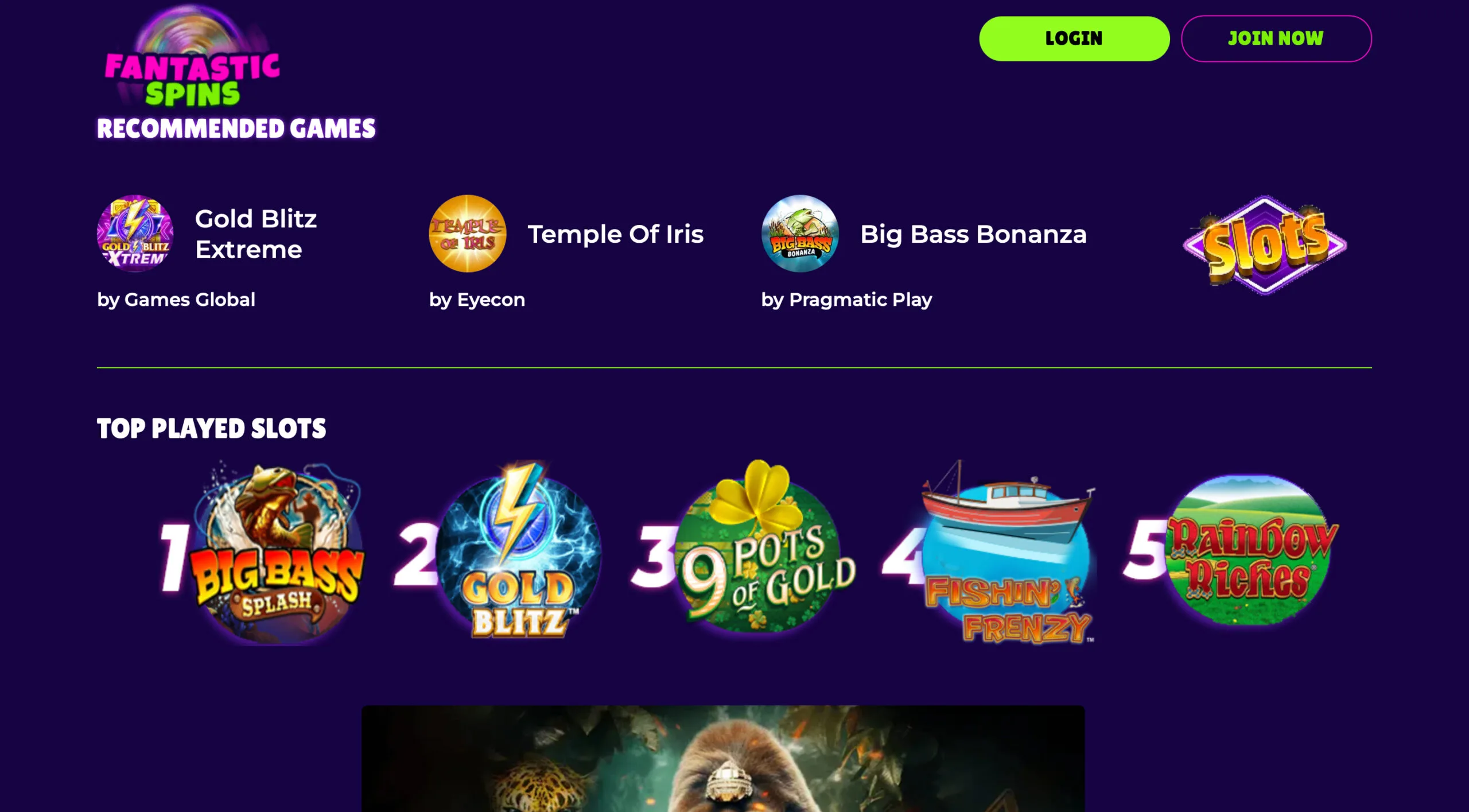 Fantastic Spins Slot Selection