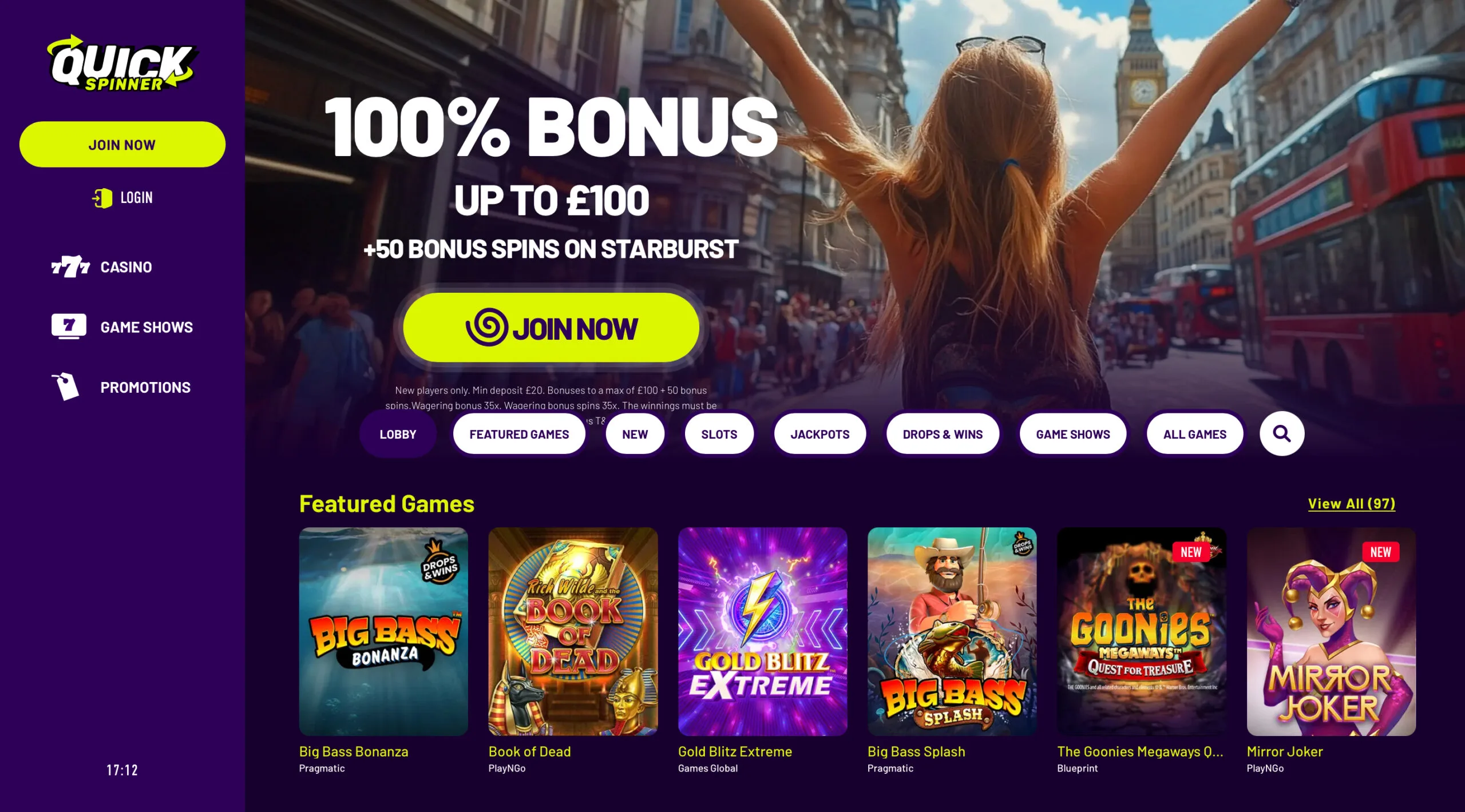 Quickspinner Homepage