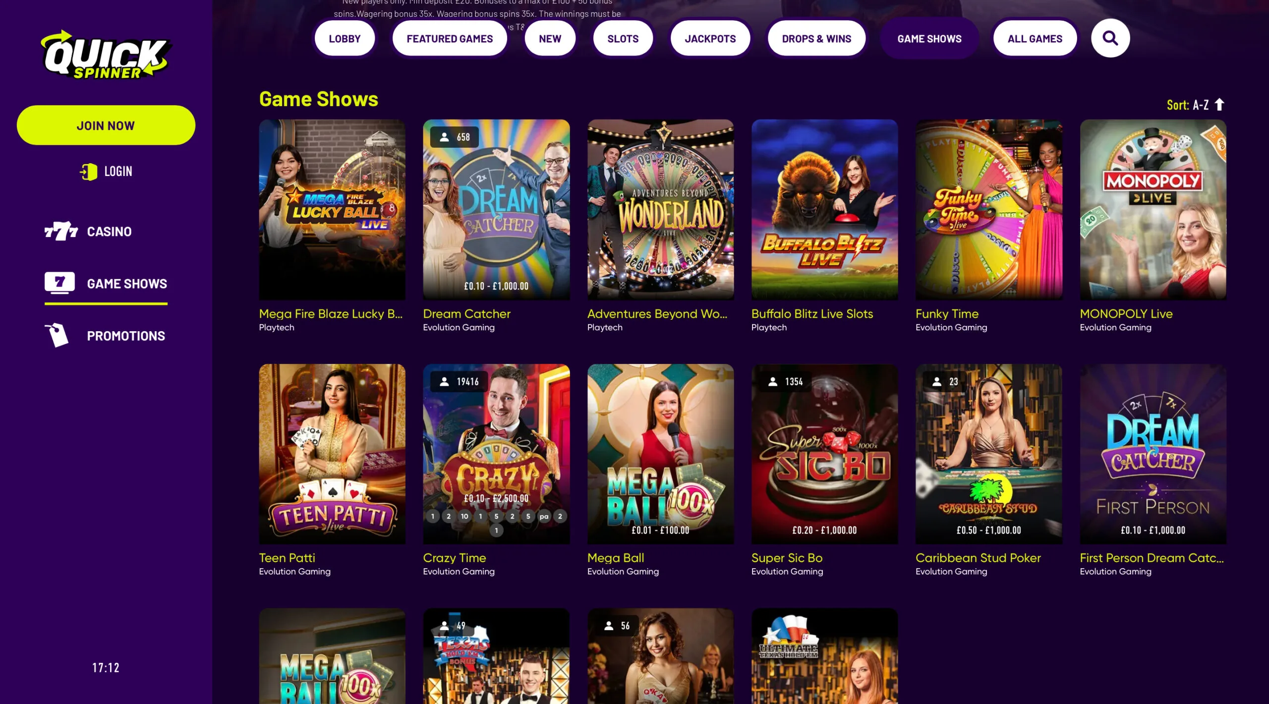 Quickspinner Live Casino